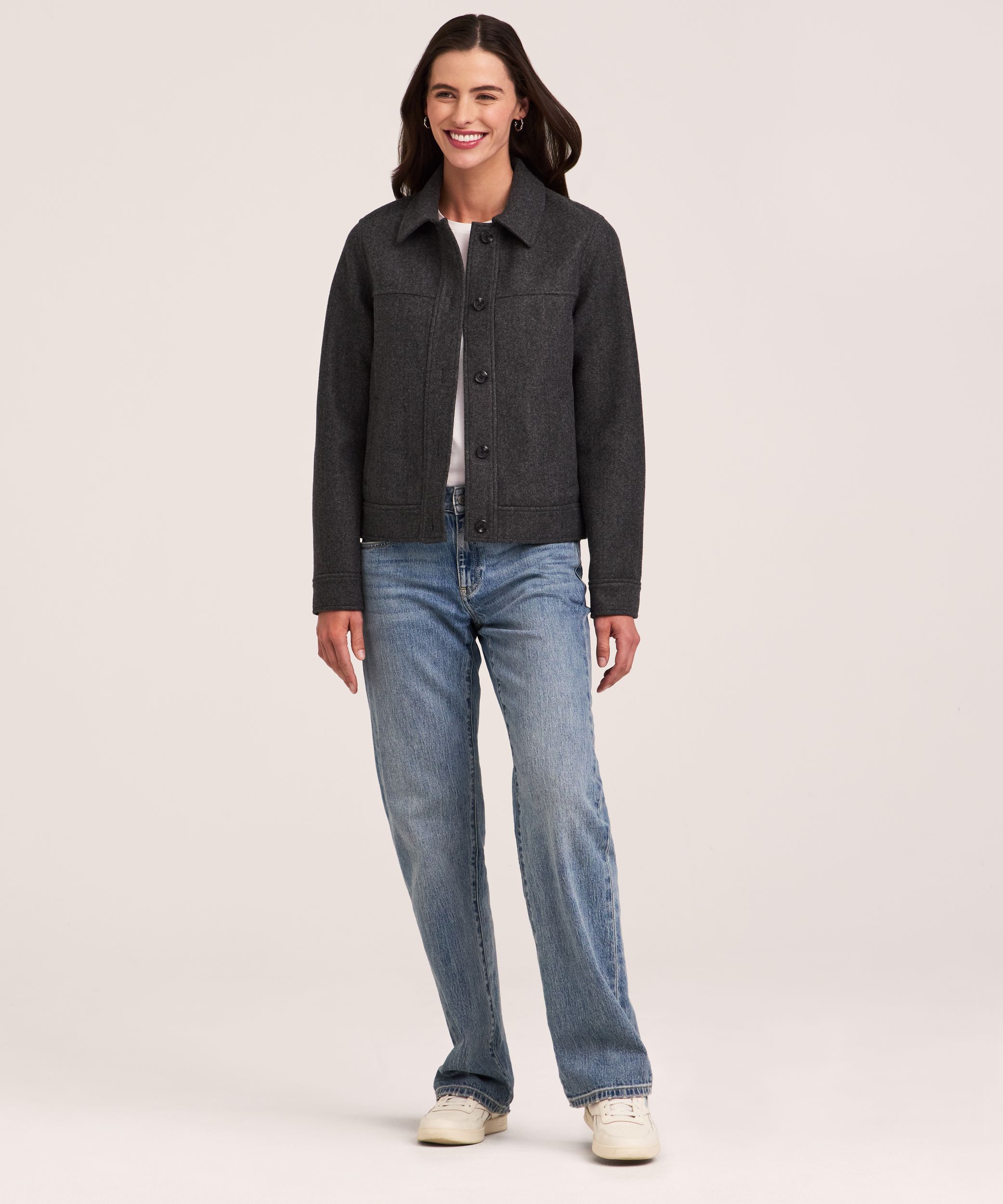 Denver Hayes Women's Faux Wool Cropped Jacket