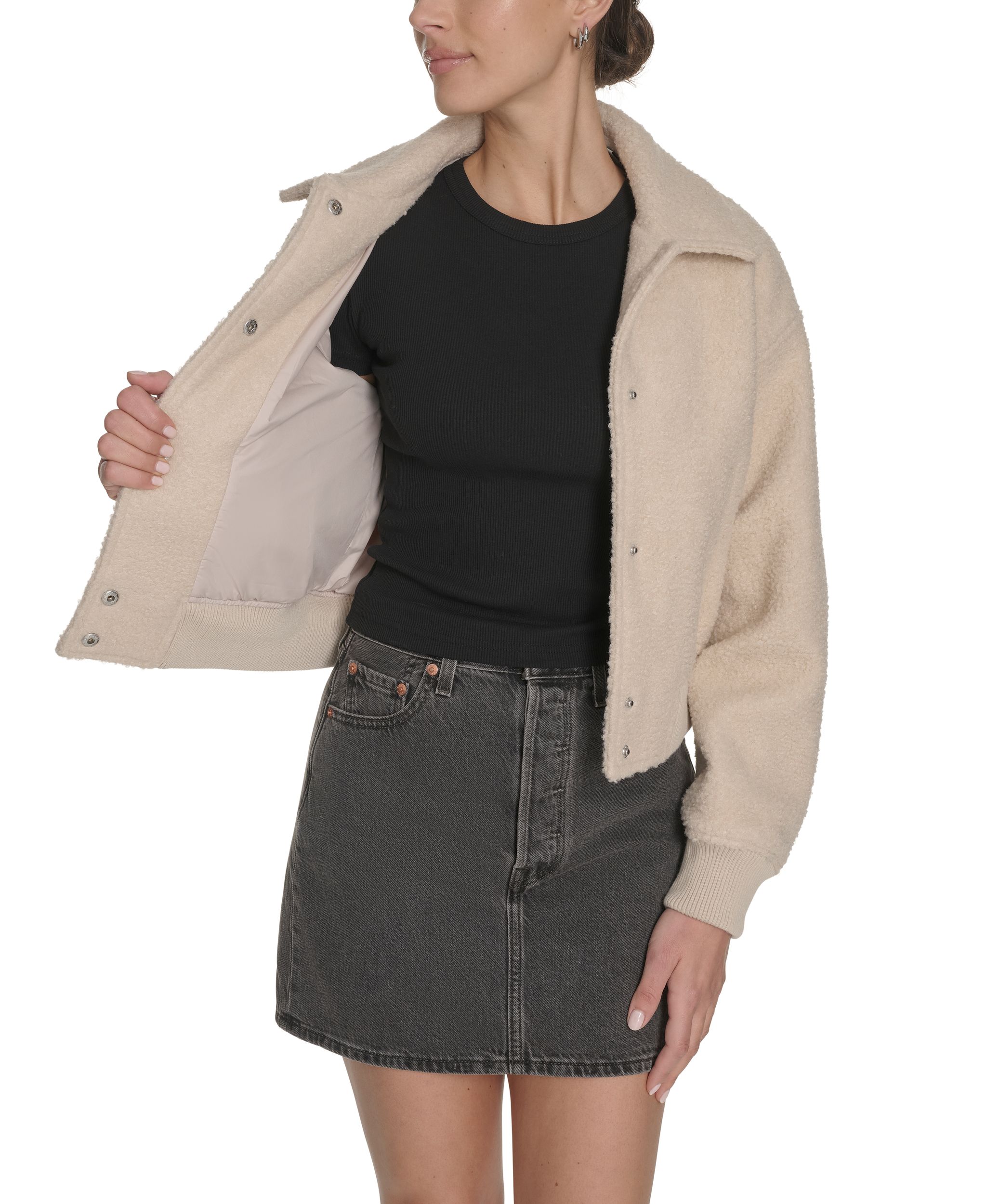 Blouson aviateur en sherpa bouclé pour femmes, Levi's