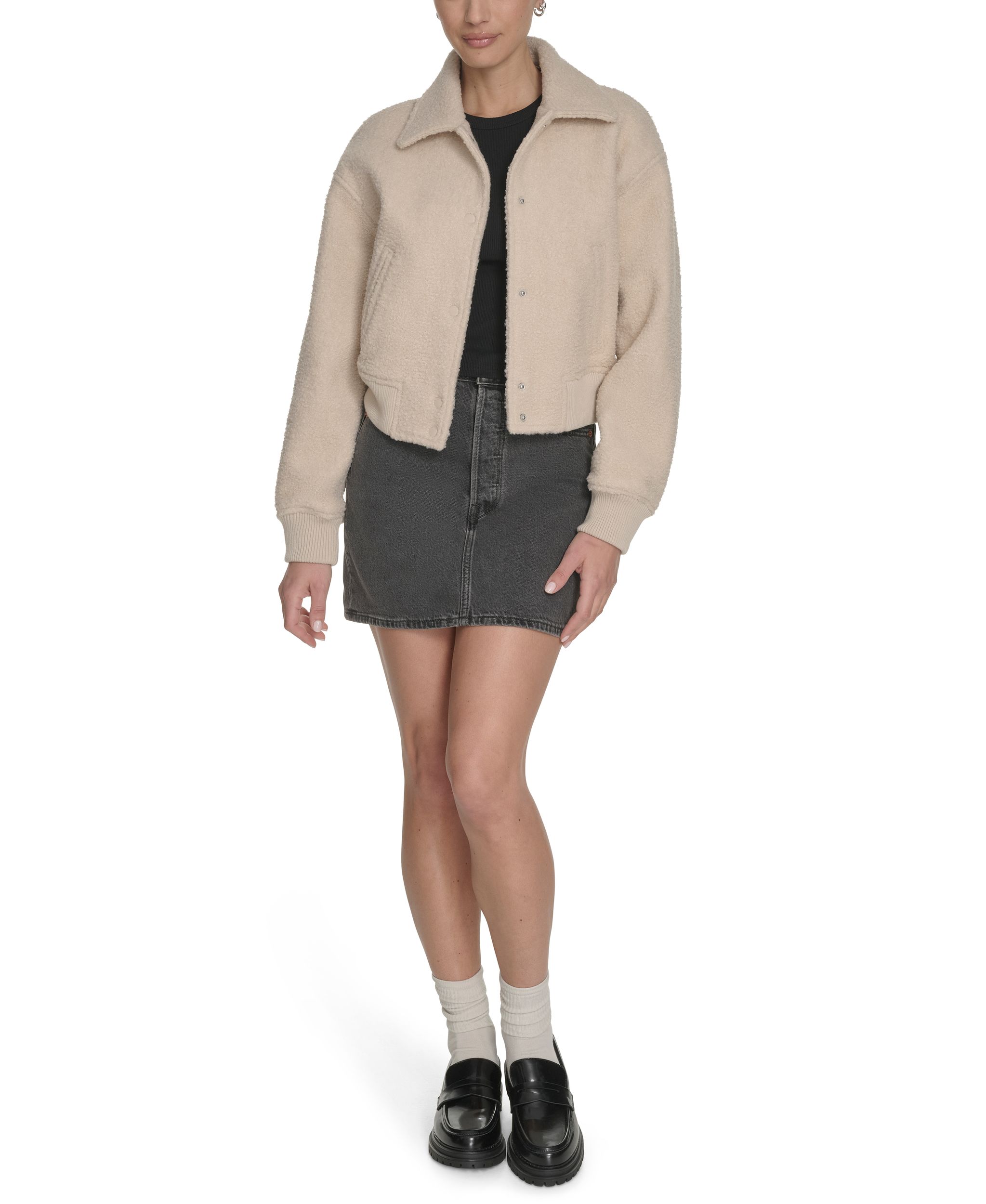 Blouson aviateur en sherpa bouclé pour femmes, Levi's