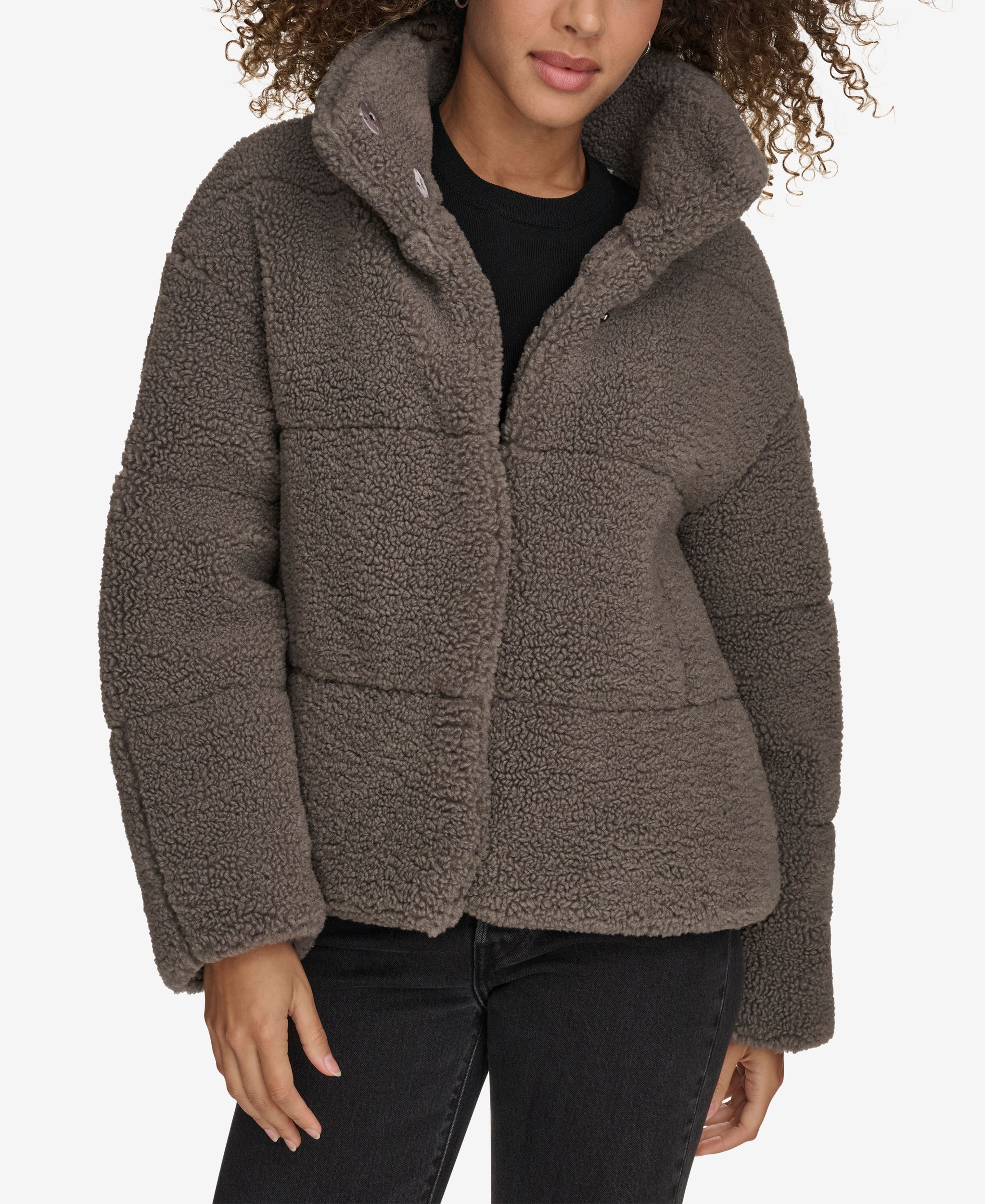 Manteau court en sherpa pour femmes, Patchwork, Levi's