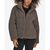Levi's Women's Short Patchwork Sherpa Coat Front_Flat
