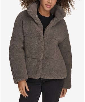 Levi's Women's Short Patchwork Sherpa Coat
