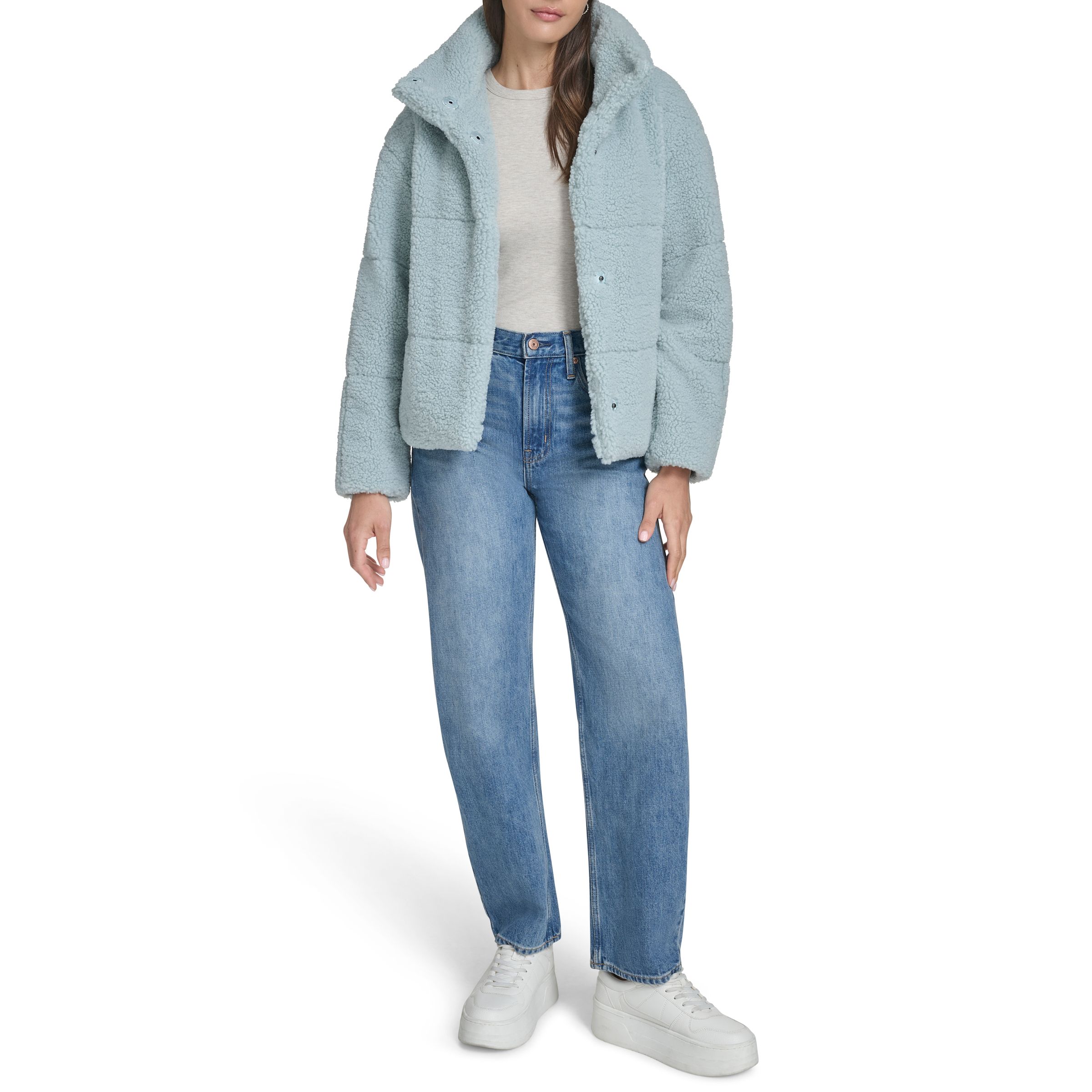 Levi's Women's Short Patchwork Sherpa Coat