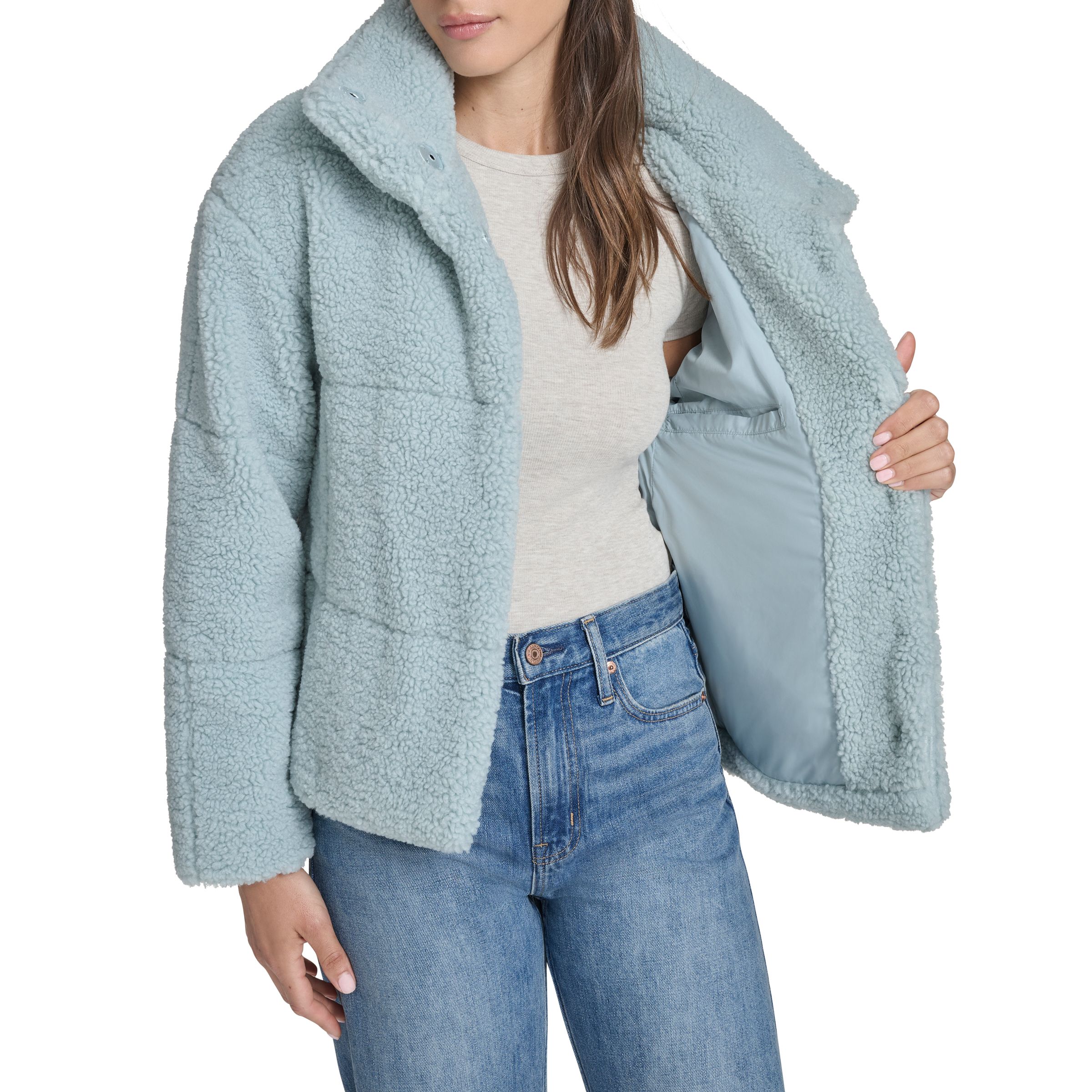 Levi's Women's Short Patchwork Sherpa Coat