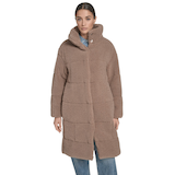 Levi's Women's Long Patchwork Sherpa Coat Front_Flat
