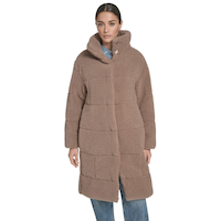 Levi's Women's Long Patchwork Sherpa Coat Front_Flat
