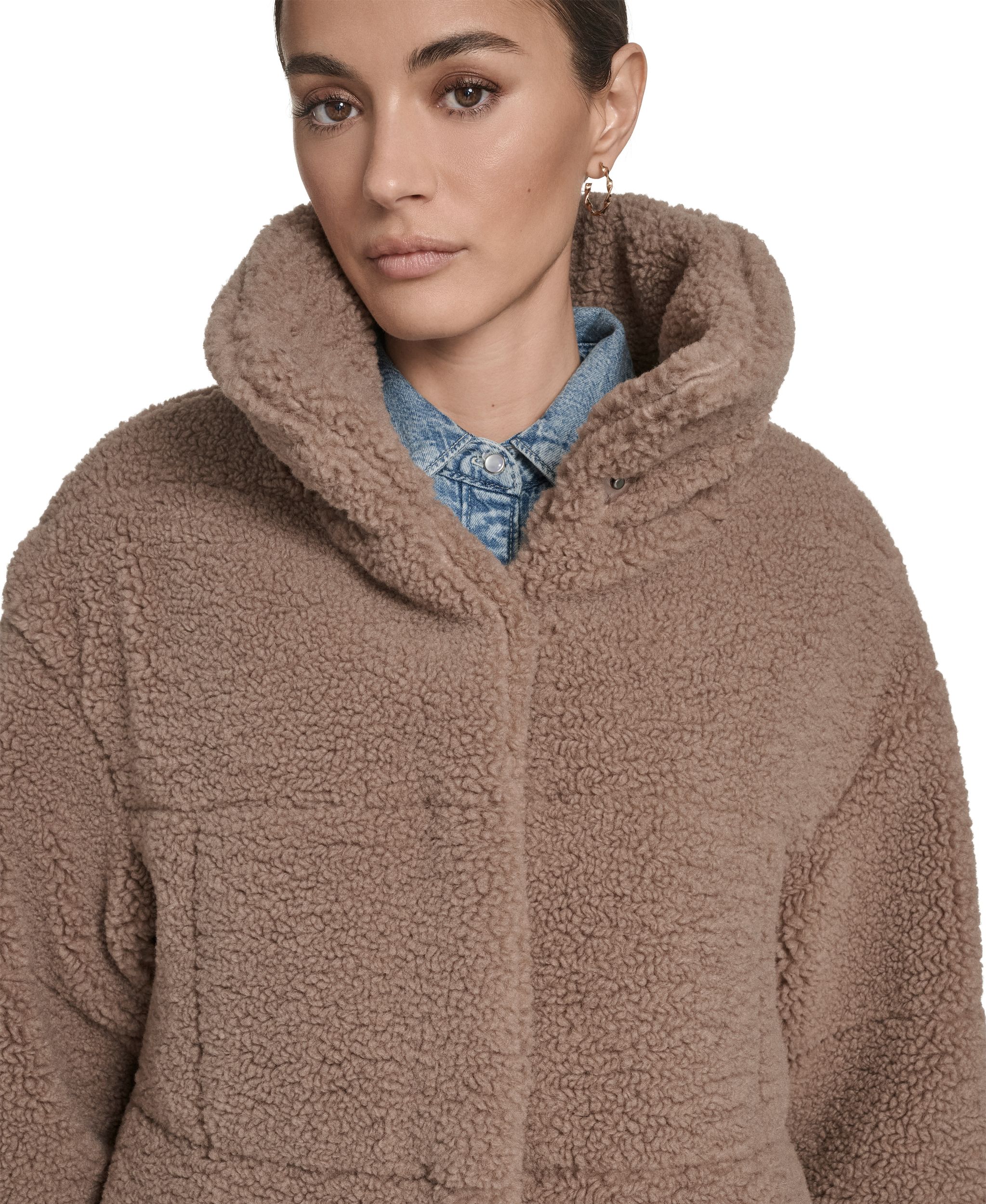 Levi's Women's Long Patchwork Sherpa Coat