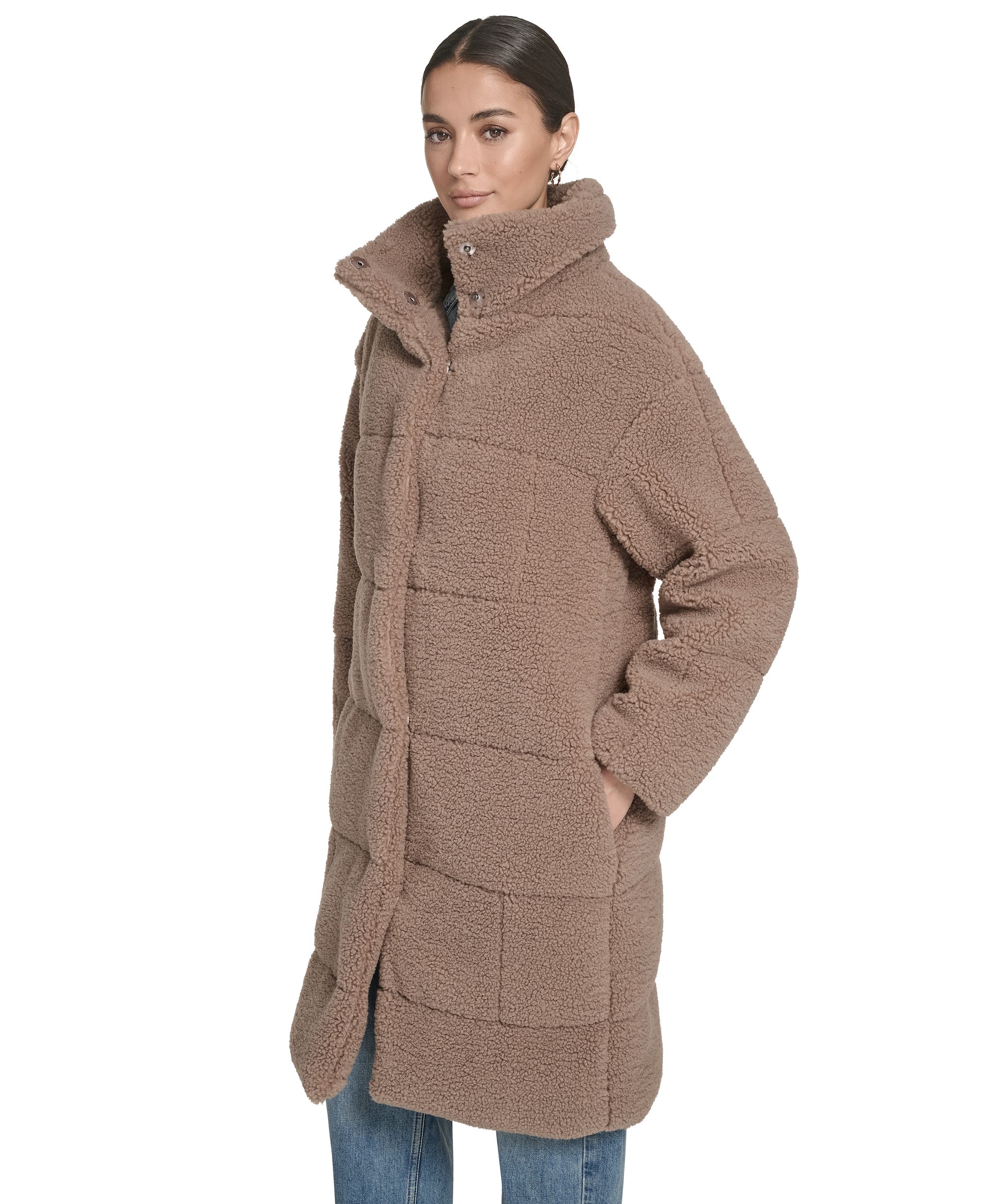 Levi's Women's Long Patchwork Sherpa Coat