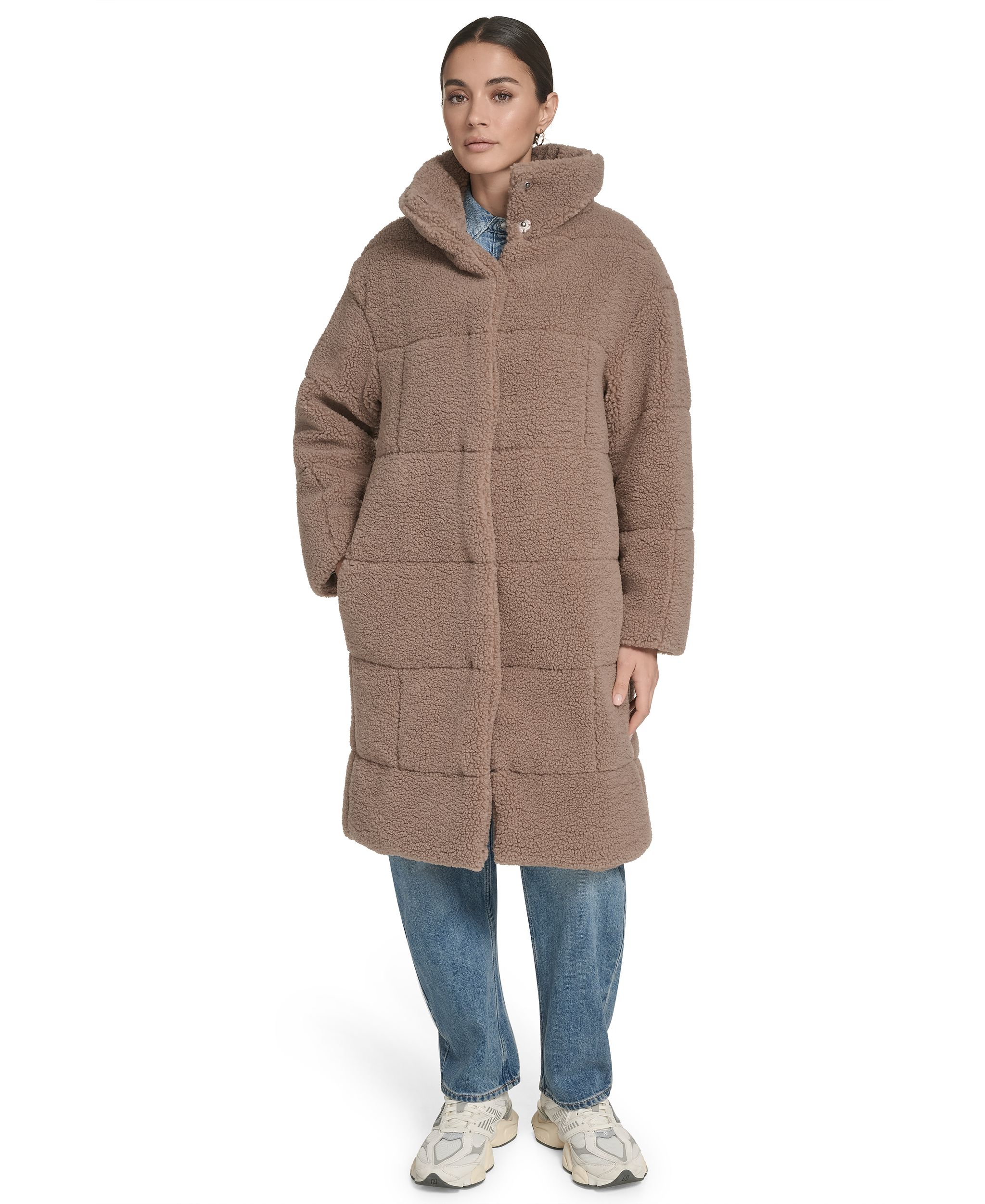Levi's Women's Long Patchwork Sherpa Coat
