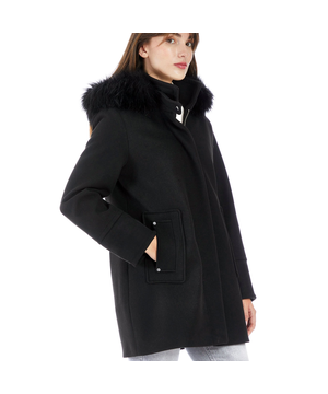 Nine West Faux Wool Hooded Winter  Jacket