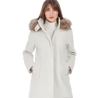 Nine West Faux Wool Hooded Winter  Jacket