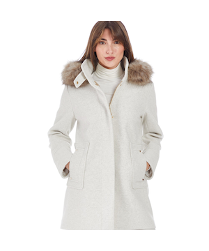 Nine West Faux Wool Hooded Winter  Jacket