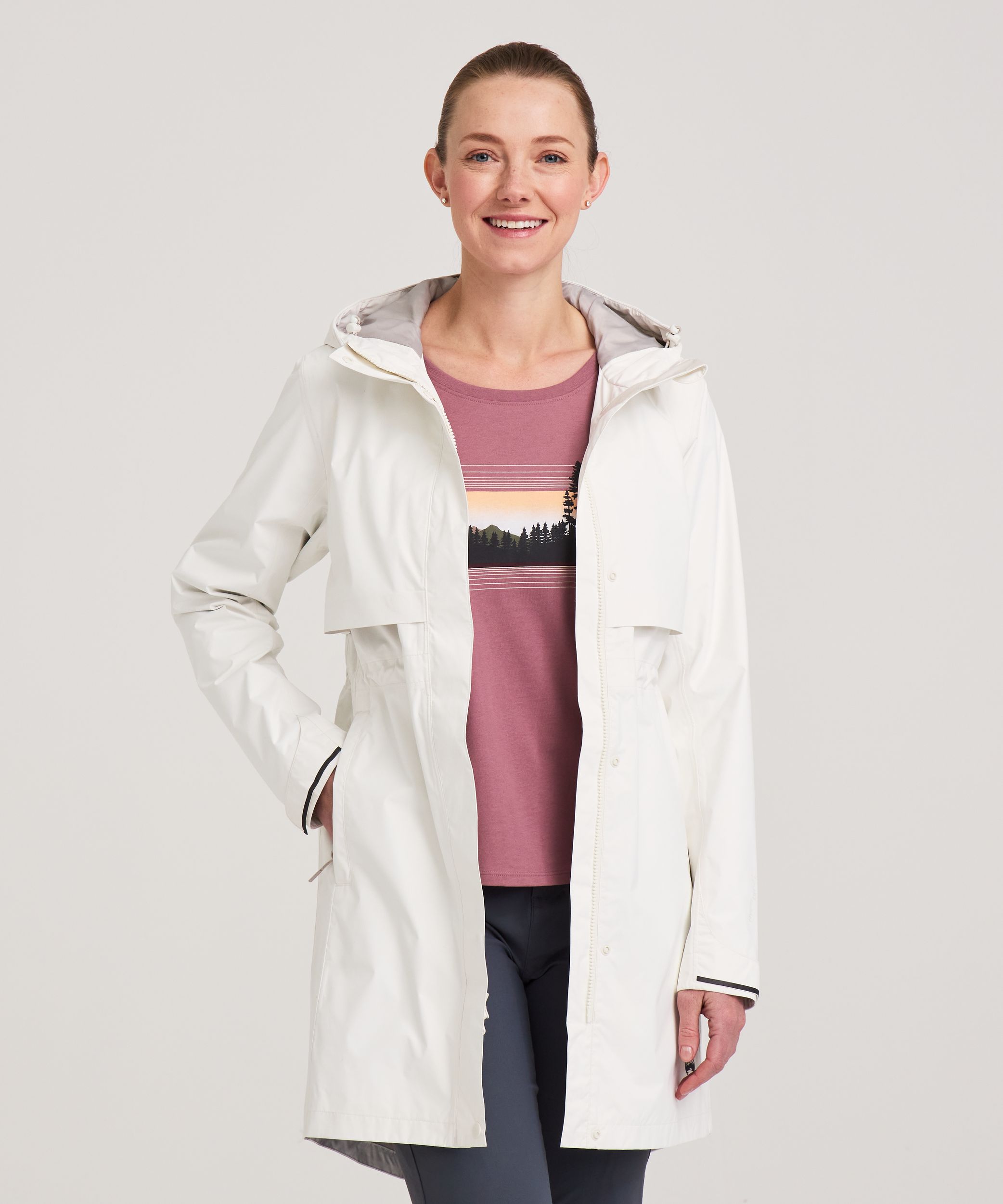 Veste imperméable longue à 2&nbsp;couches avec protection&nbsp;HD3 pour femmes, Downpour&nbsp;II, WindRiver