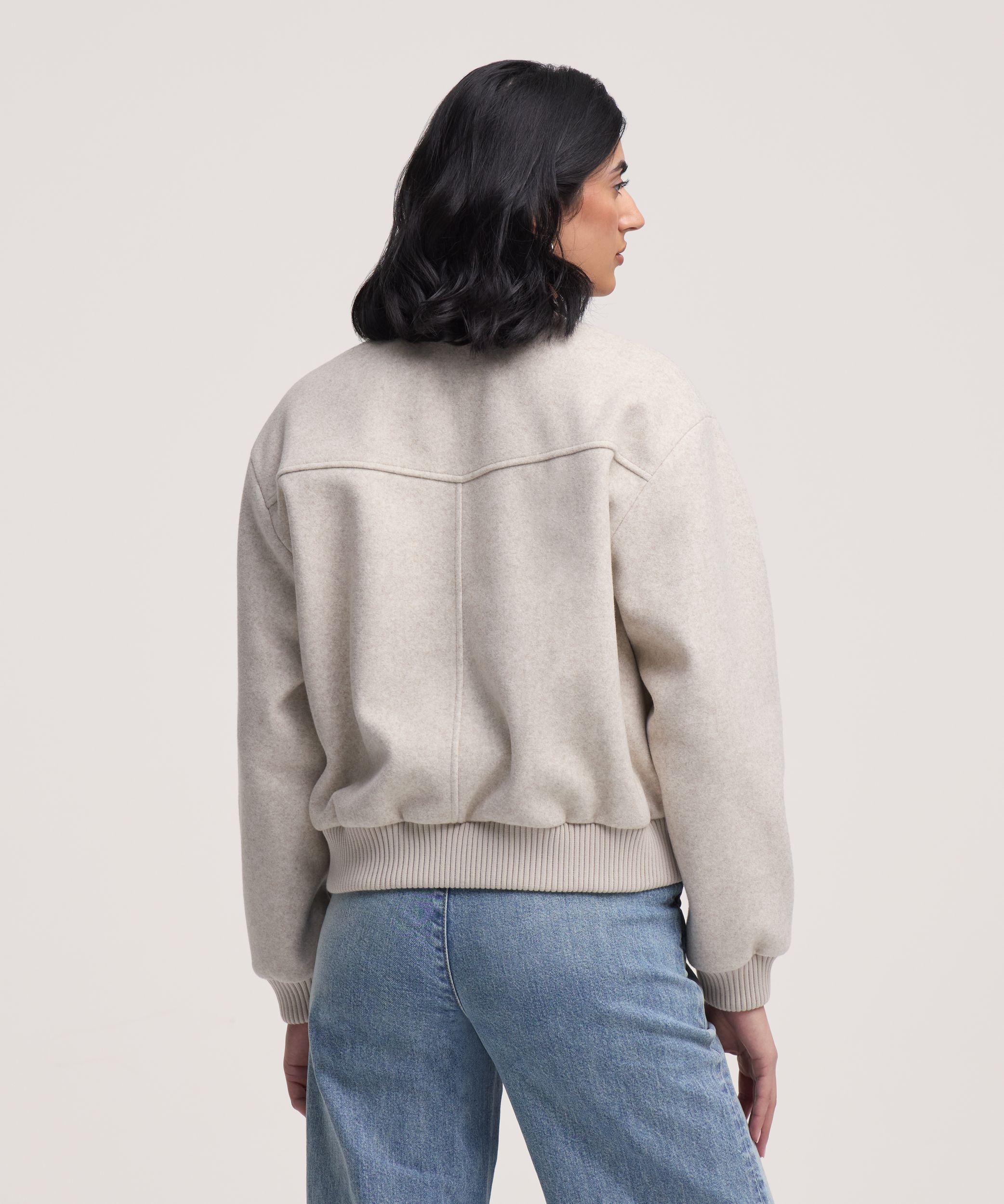 Blouson aviateur en fausse laine pour femmes, Denver Hayes