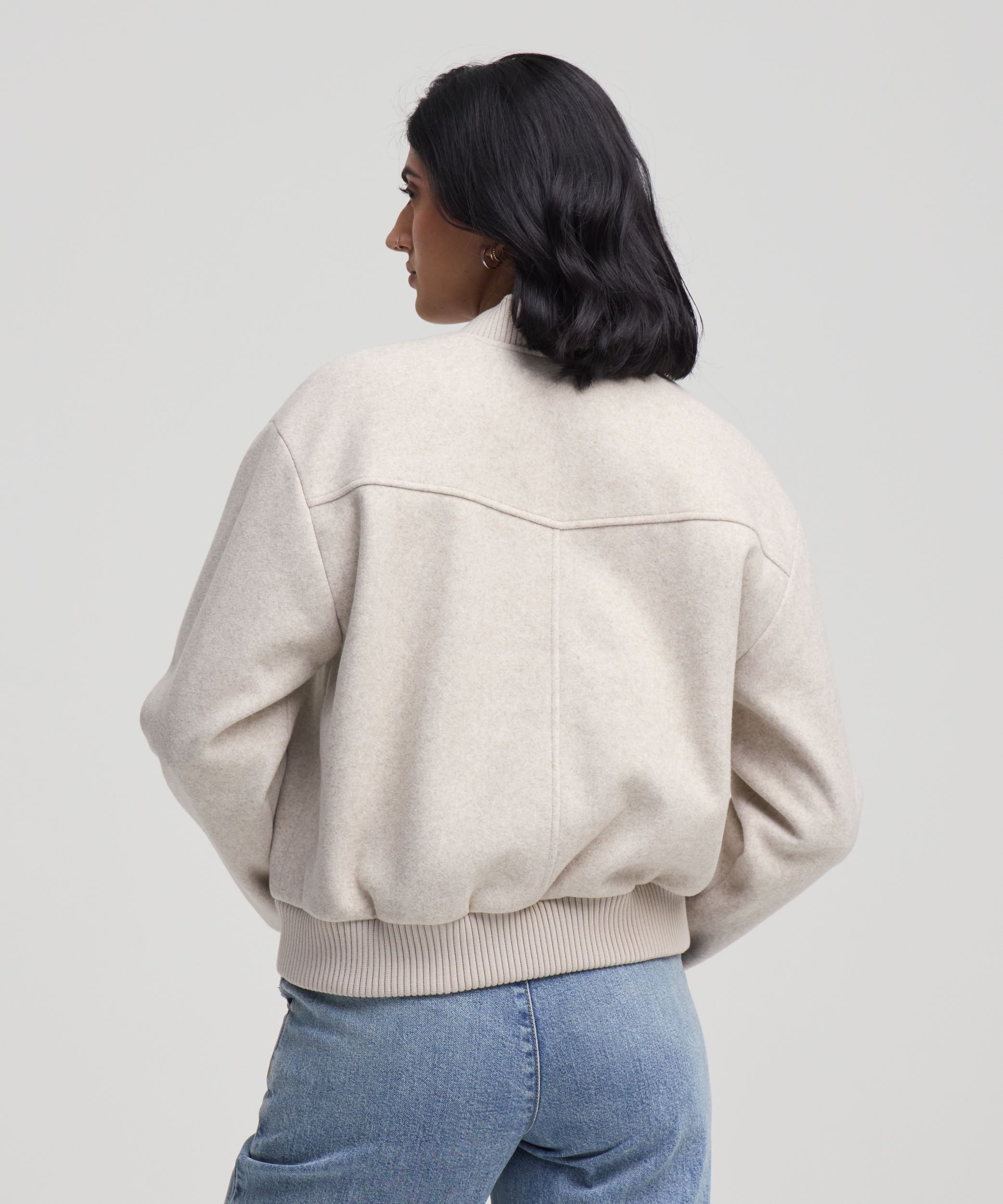 Blouson aviateur en fausse laine pour femmes, Denver Hayes