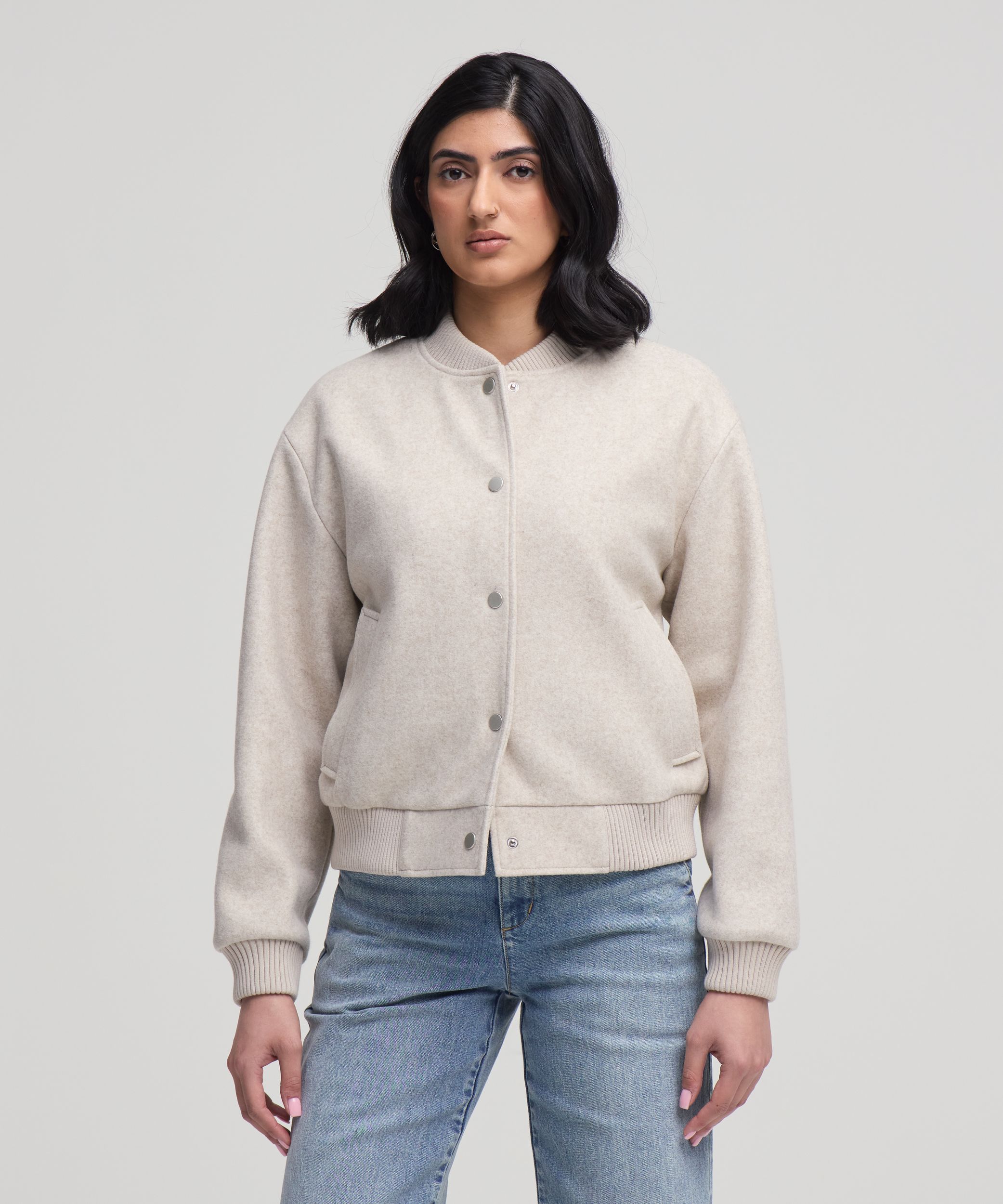 Blouson aviateur en fausse laine pour femmes, Denver Hayes
