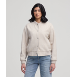 Blouson aviateur en fausse laine pour femmes, Denver Hayes Front_Flat