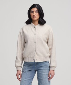 Blouson aviateur en fausse laine pour femmes, Denver Hayes