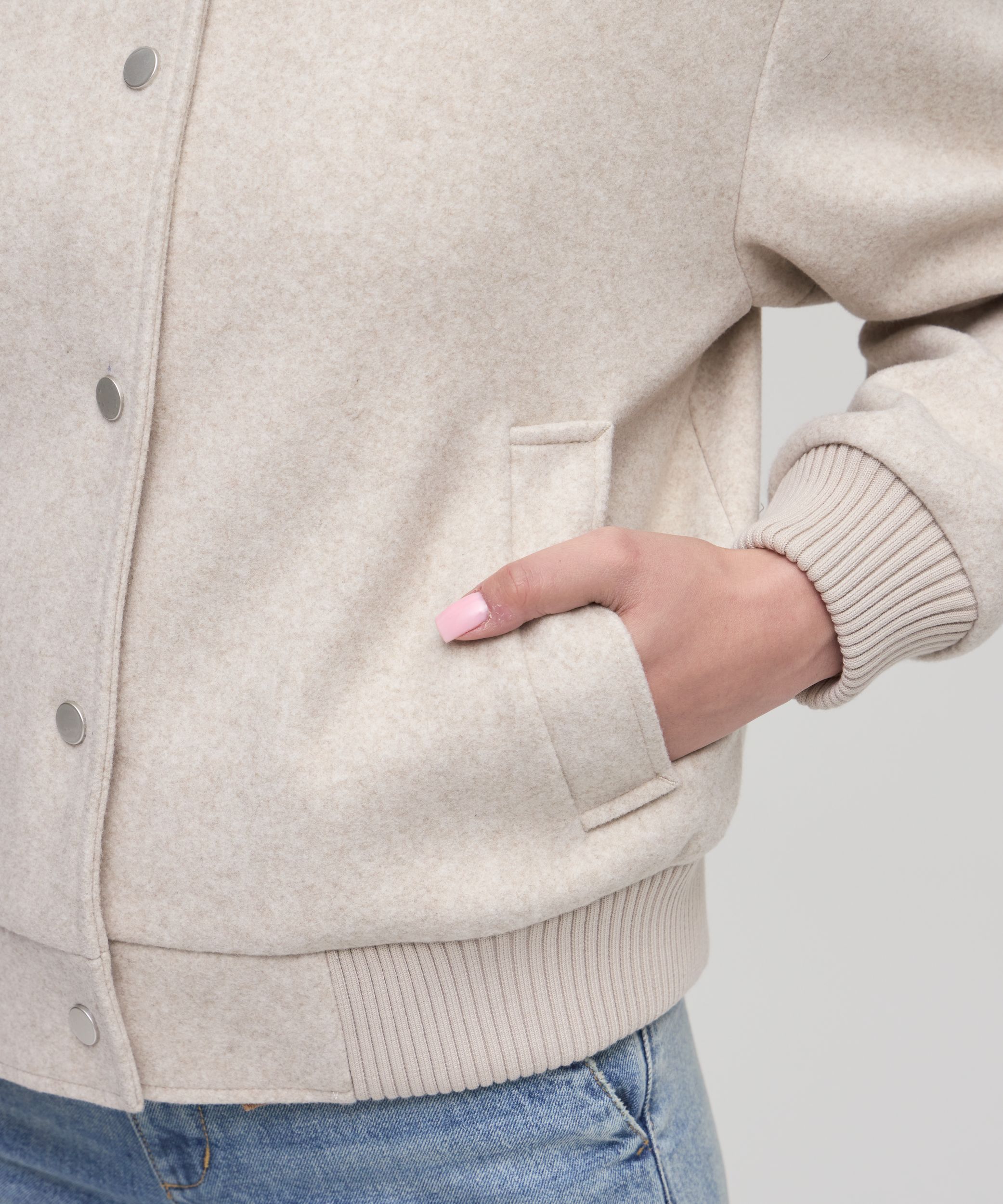 Blouson aviateur en fausse laine pour femmes, Denver Hayes
