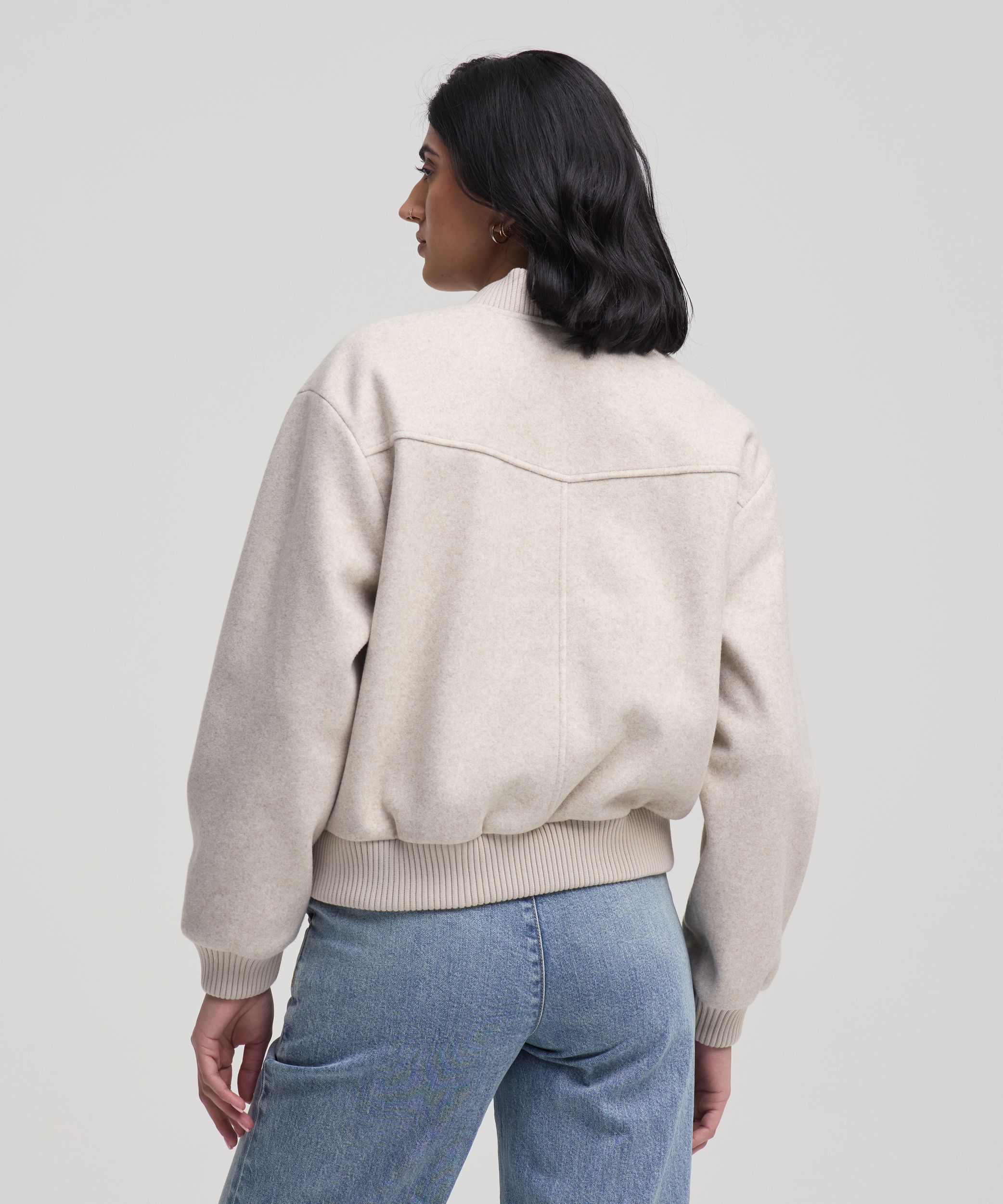 Blouson aviateur en fausse laine pour femmes, Denver Hayes