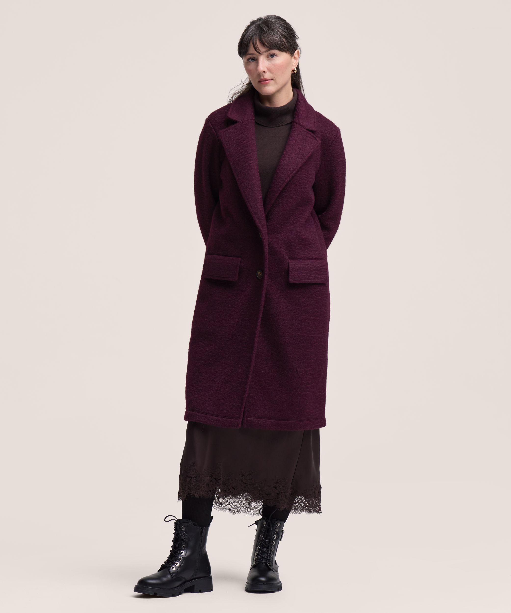 Denver Hayes Women's Button-Up Bouclé Long Jacket