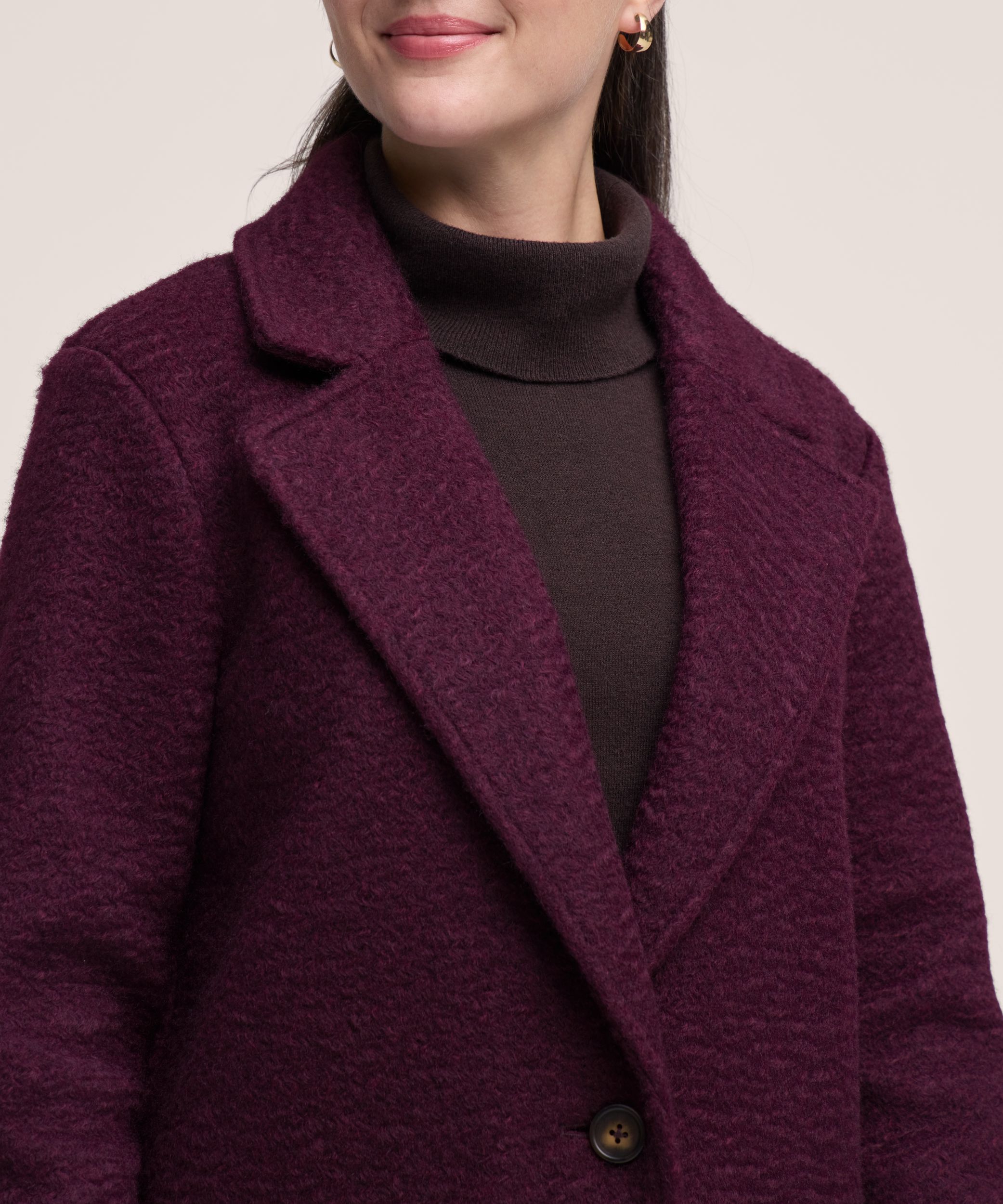 Denver Hayes Women's Button-Up Bouclé Long Jacket