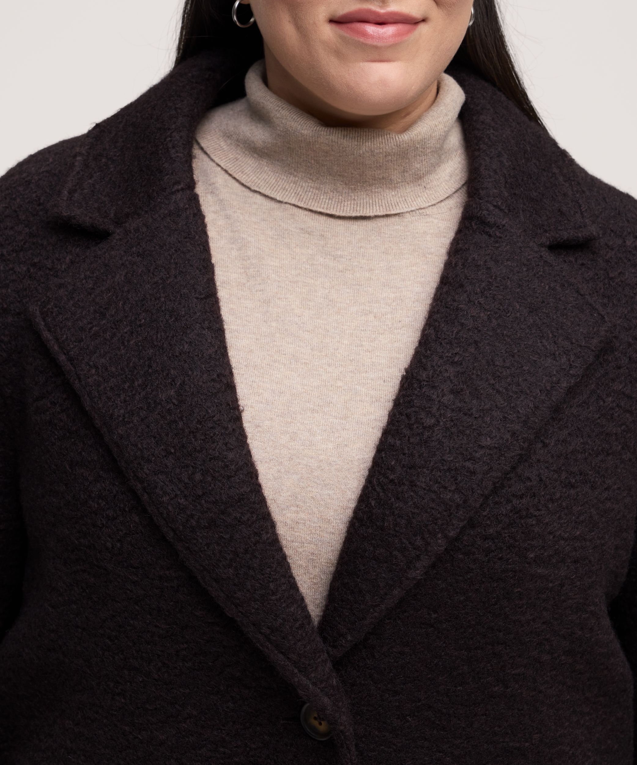 Denver Hayes Women's Button-Up Bouclé Long Jacket