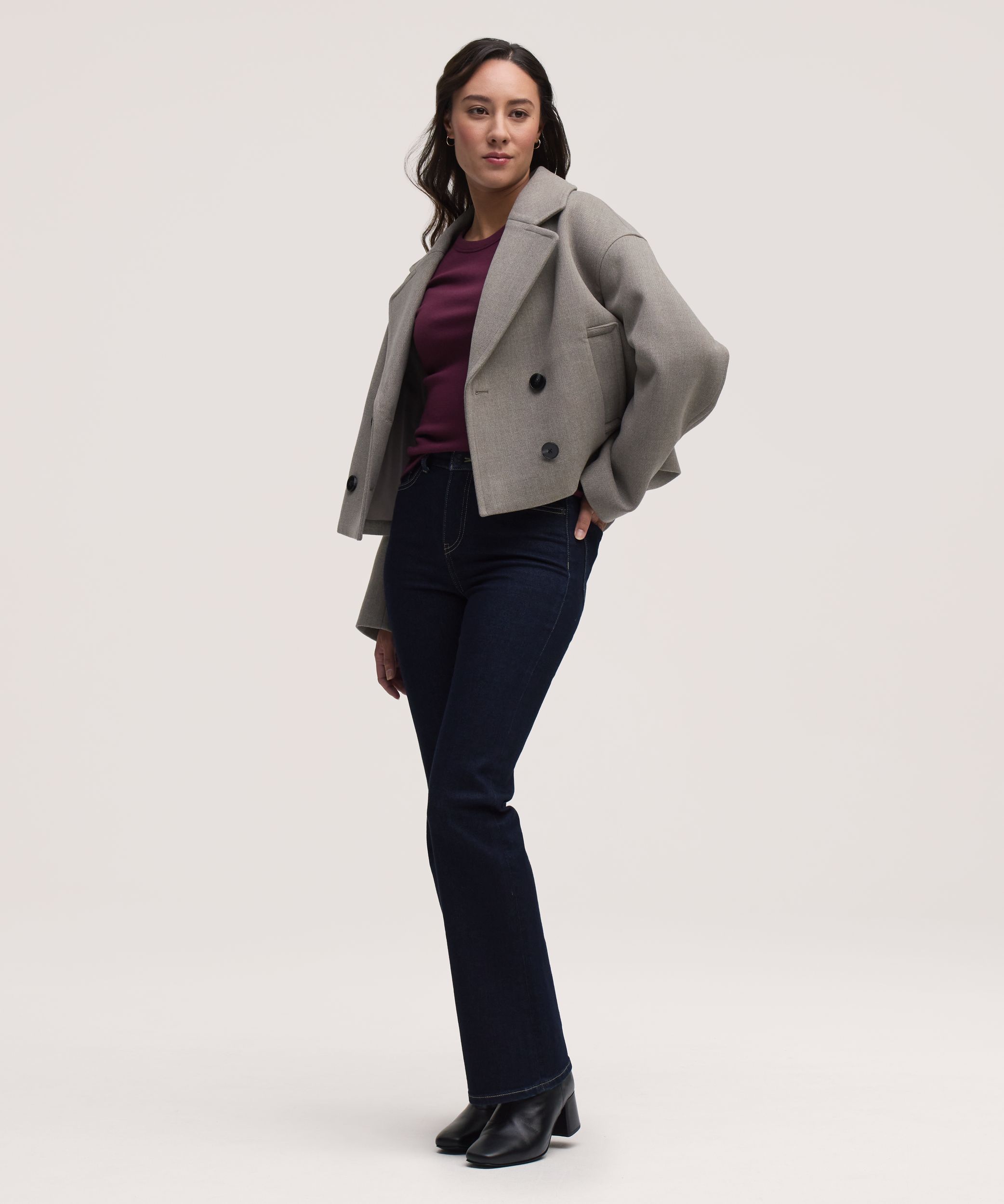 Denver Hayes Women's Faux Wool Short Jacket
