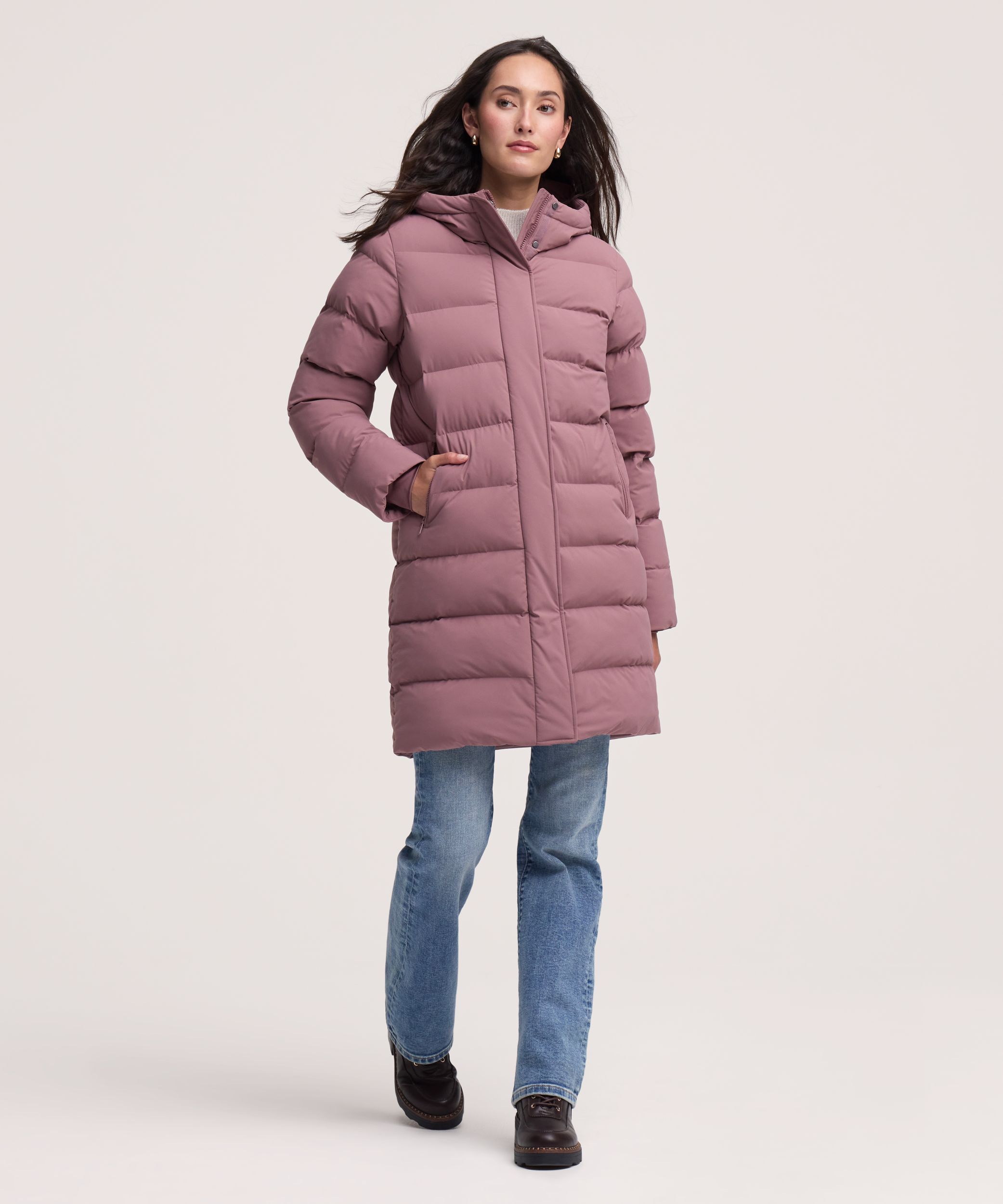 Denver Hayes Women's Hyper-Dri® HD1 Water Repellent Breathable T-Max® Insulated Mid Length Puffy Jacket