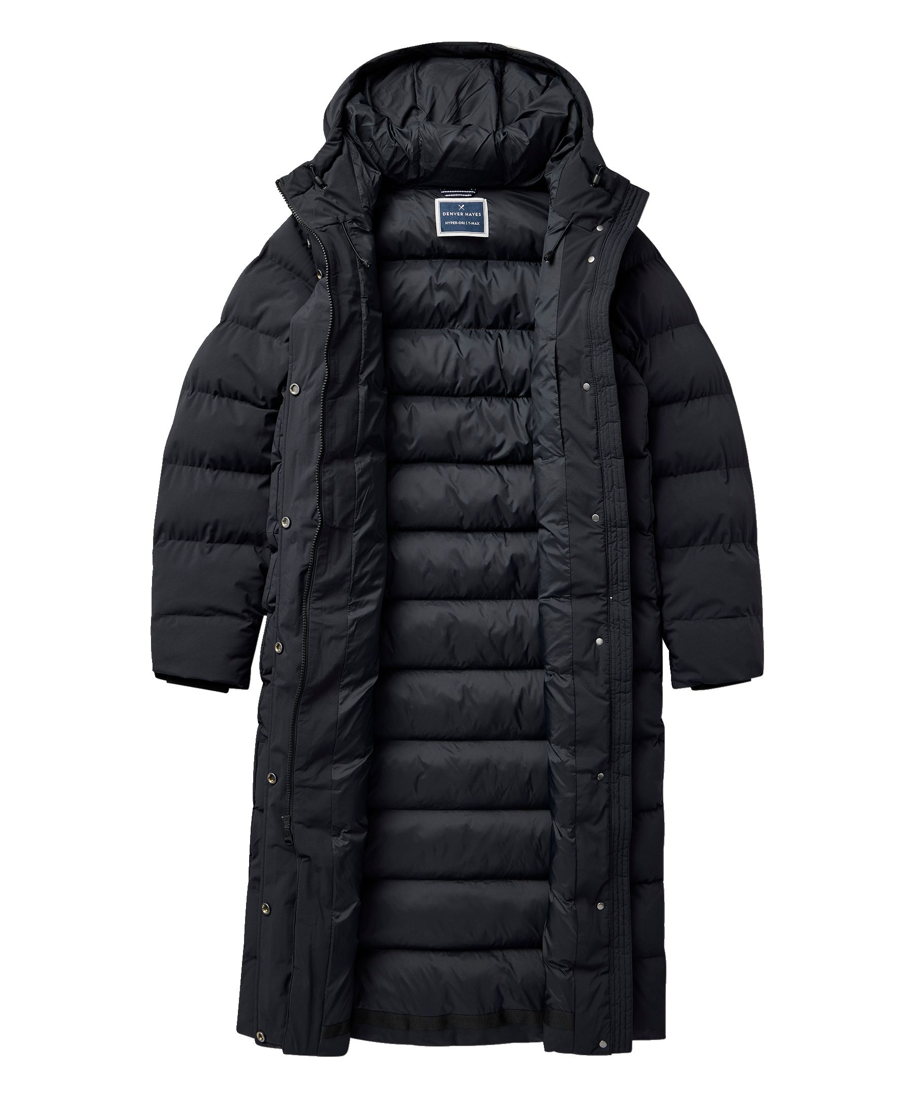 Denver Hayes Women's Hyper-Dri® HD1 Water Repellent Breathable T-Max® Insulated Long Puffy Jacket Front_Flat