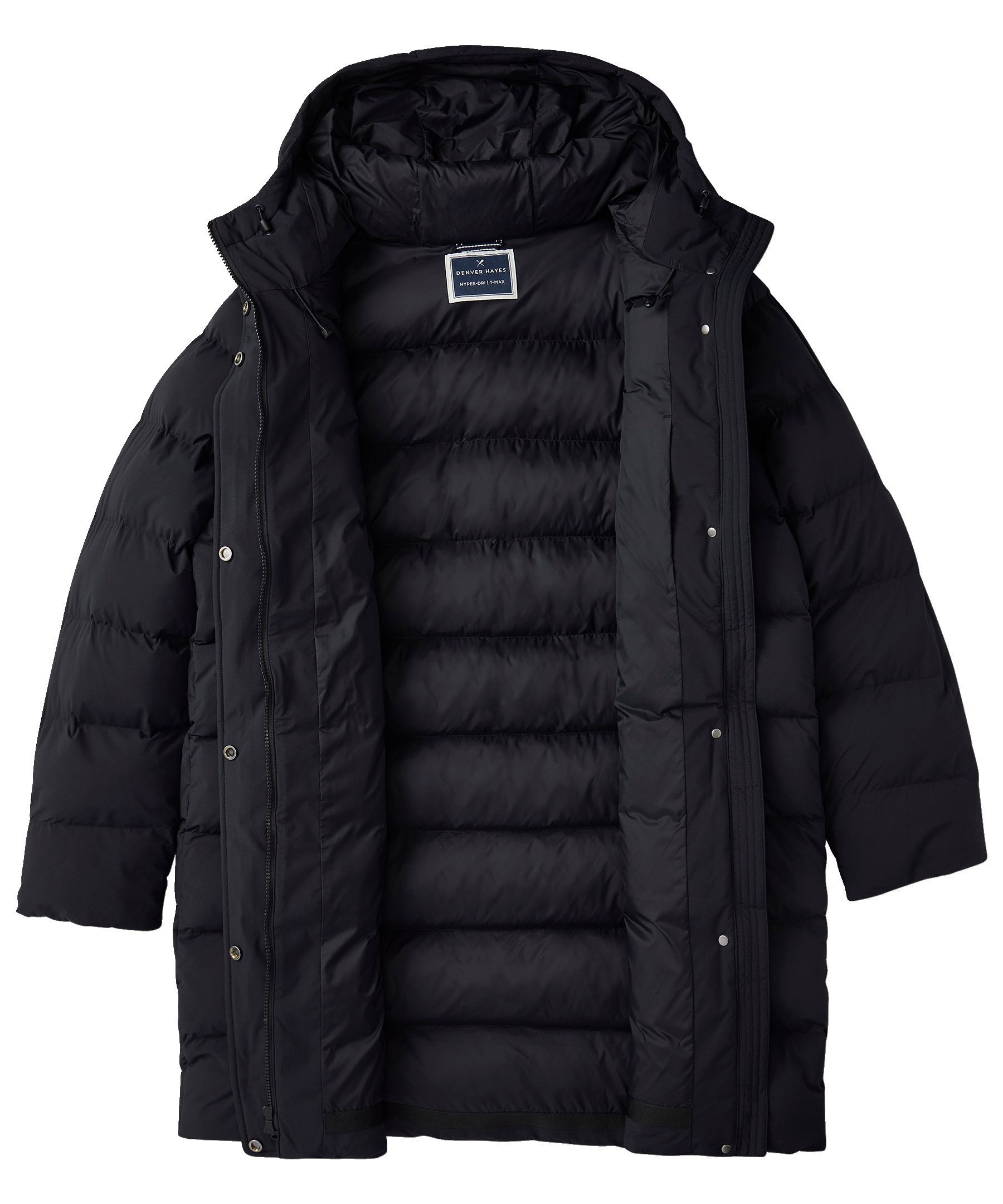 Denver Hayes Women's Hyper-Dri® HD1 Water Repellent Breathable T-Max® Insulated Mid Length Puffy Jacket Front_Flat