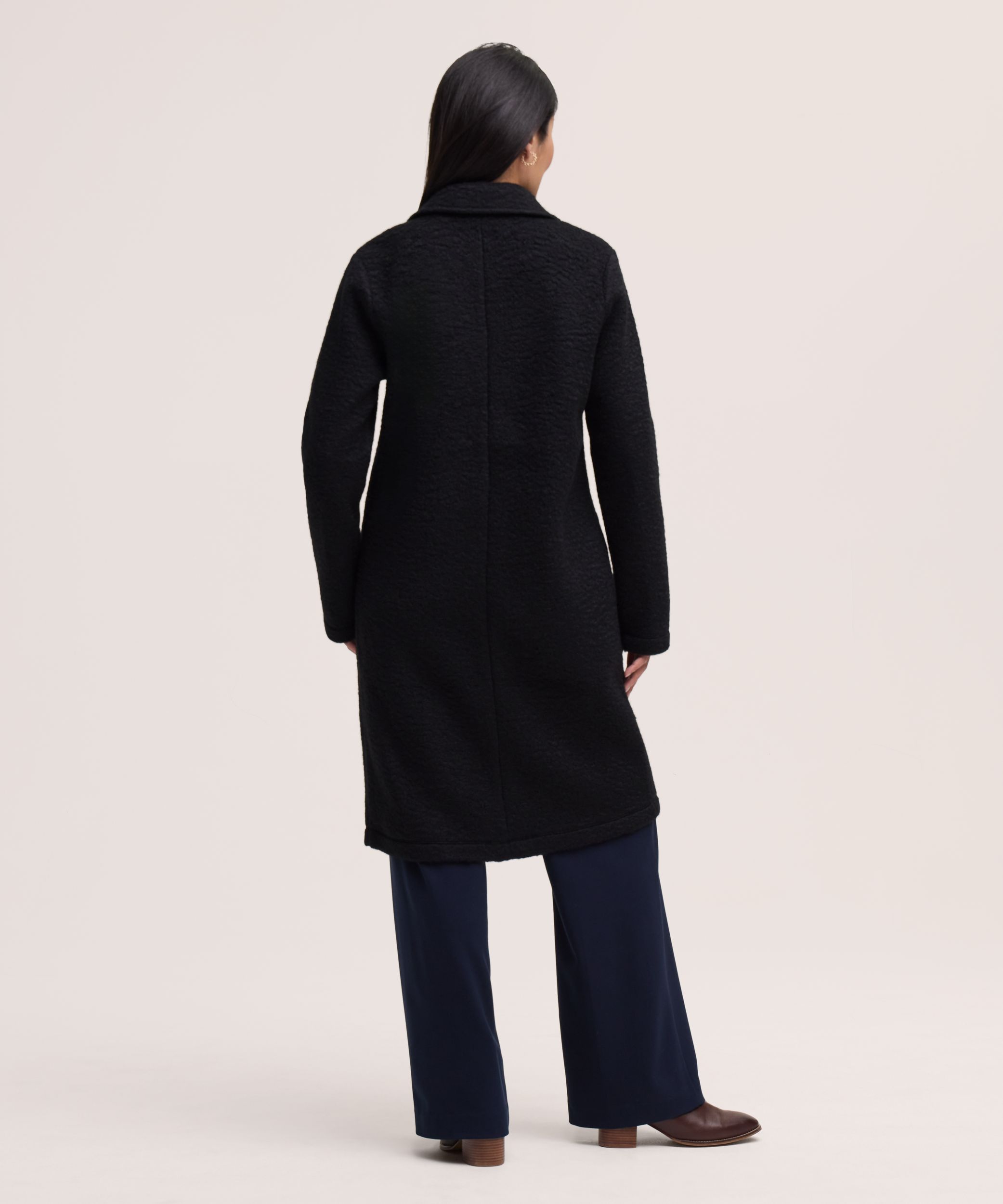 Veste longue boutonnée en bouclé pour femmes, Denver Hayes