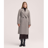 Veste longue boutonnée en fausse laine pour femmes, Denver Hayes Front_Flat