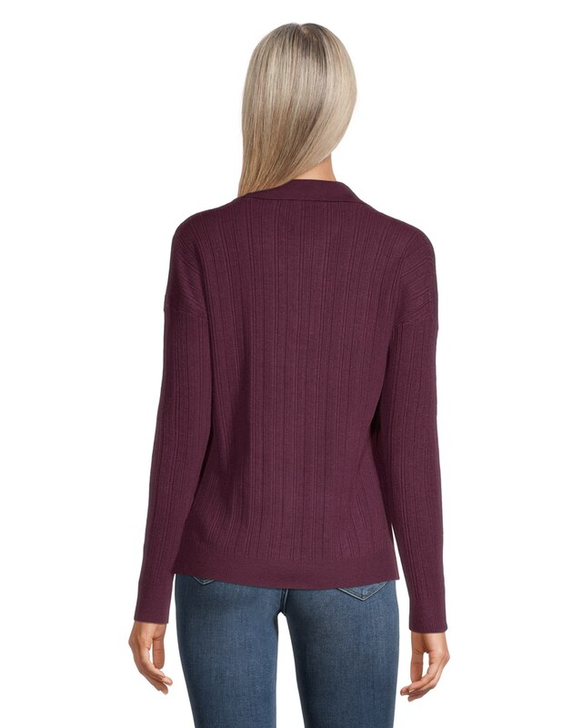 Women's Long Sleeve Polo Sweater Marks