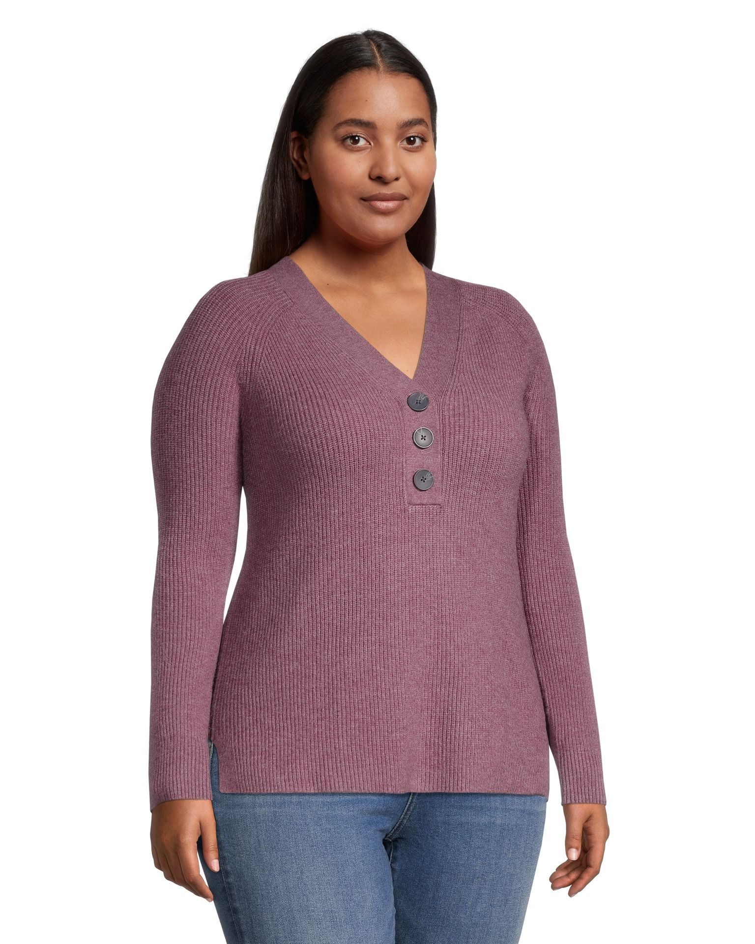 Henley hot sale pullover sweater