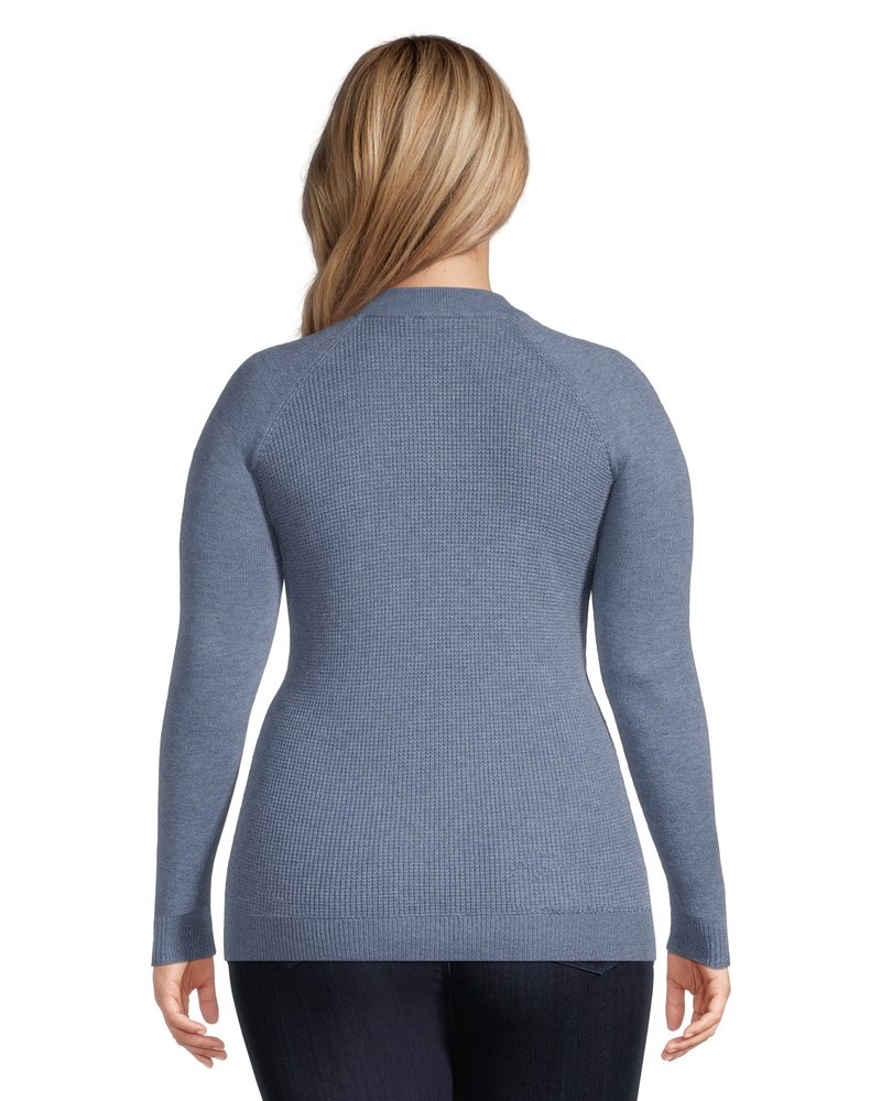 Denver Hayes Women's Semi Fitted Cozy Ribbed Crewneck Pullover