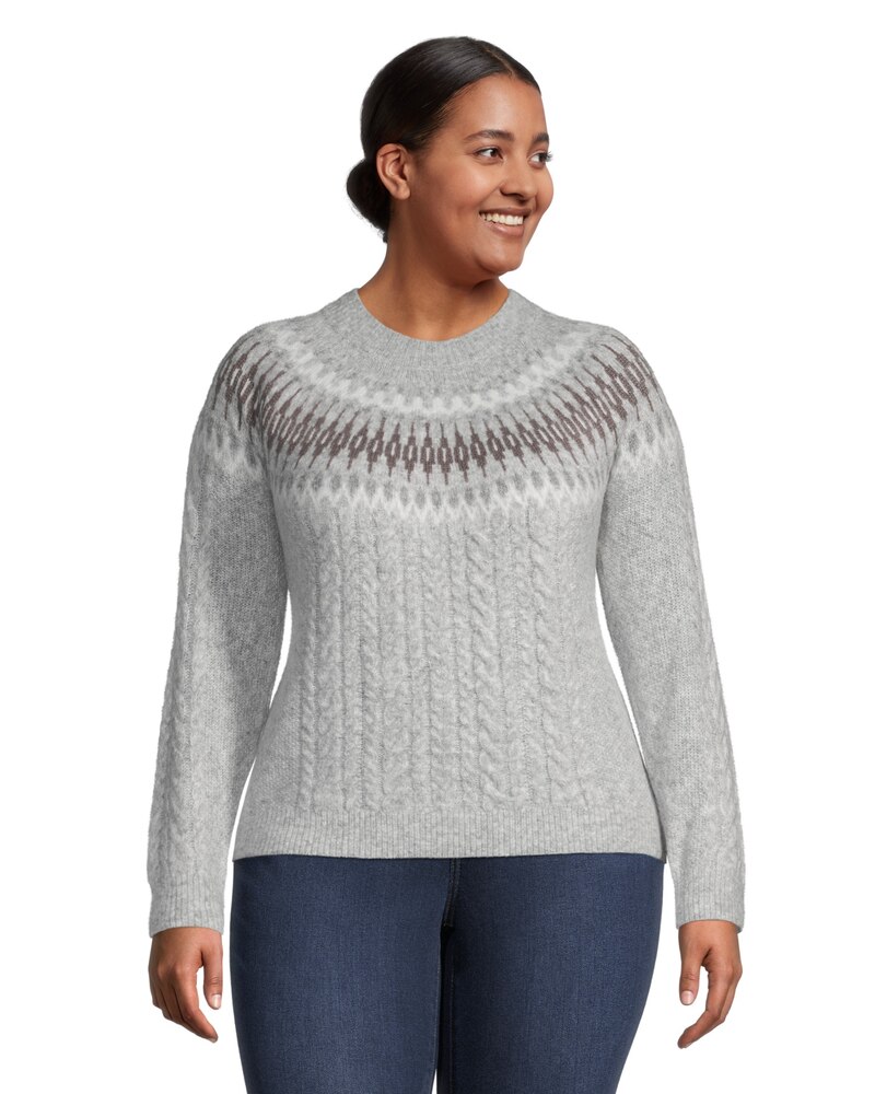WindRiver Women s Heritage Fair Isle Crewneck Sweater Marks