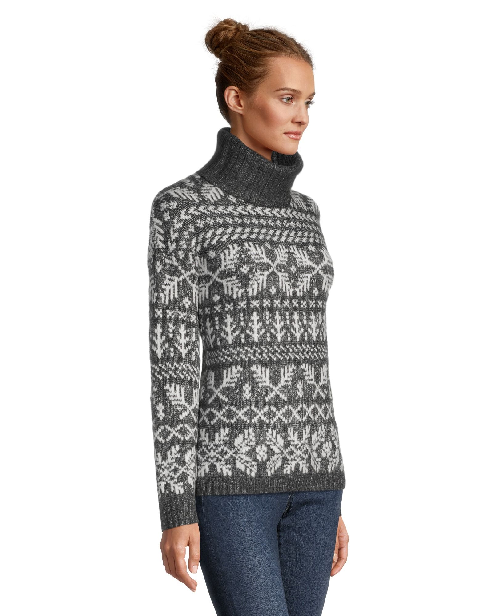 WindRiver Women s Heritage Jaquard Turtleneck Sweater Marks