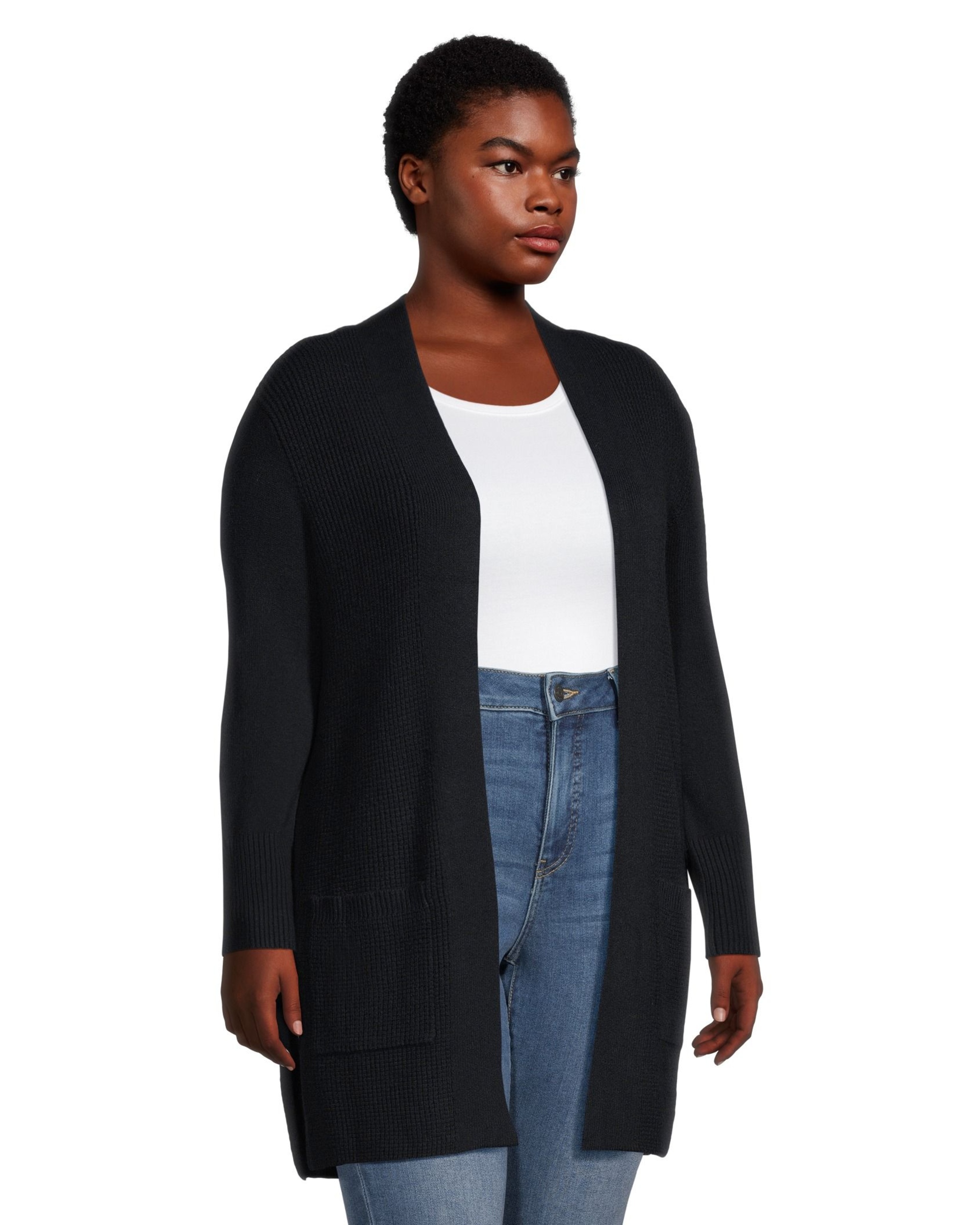 Denver Hayes Women's Cozy Waffle Fitted Open Cardigan | Marks
