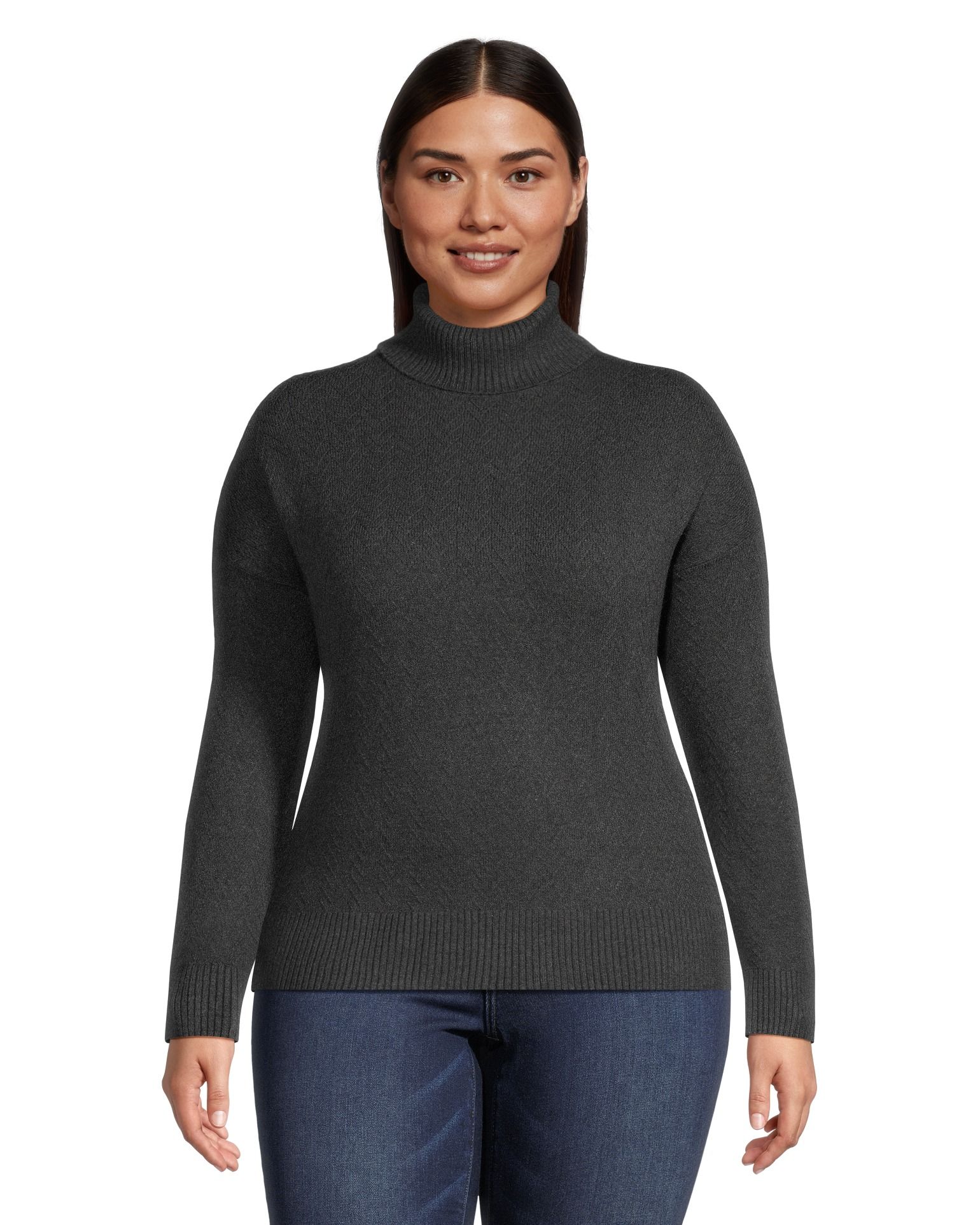 Denver Hayes Women's Cozy Chevron Turtleneck Pullover Sweater