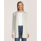 Cardigan ouvert semi-ajusté en tricot pour femmes, Denver Hayes Front_Flat