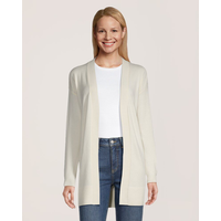 Cardigan ouvert semi-ajusté en tricot pour femmes, Denver Hayes Front_Flat