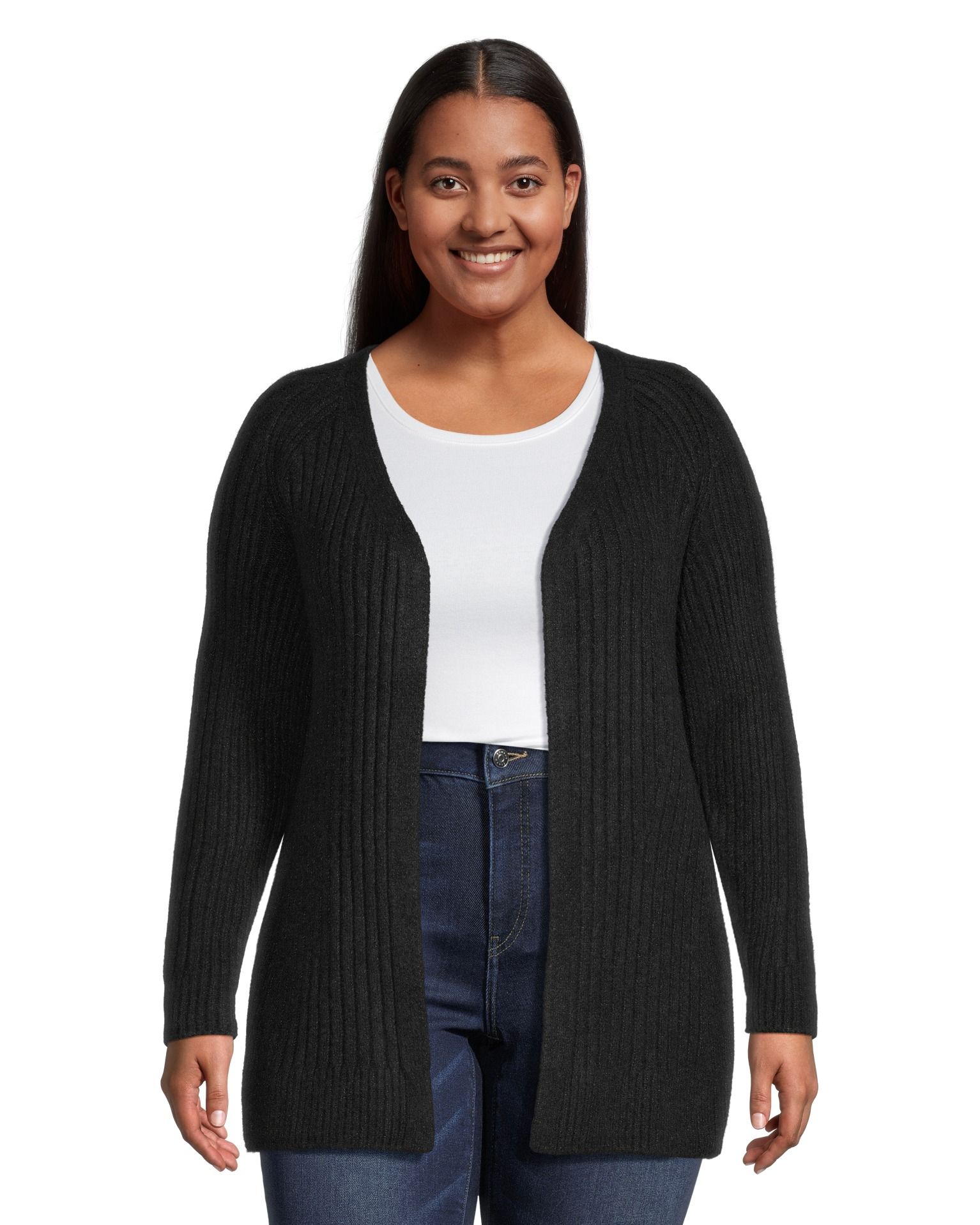 Denver Hayes Women's Luxe Relaxed Fit Ribbed Easy Open Cardigan | Marks