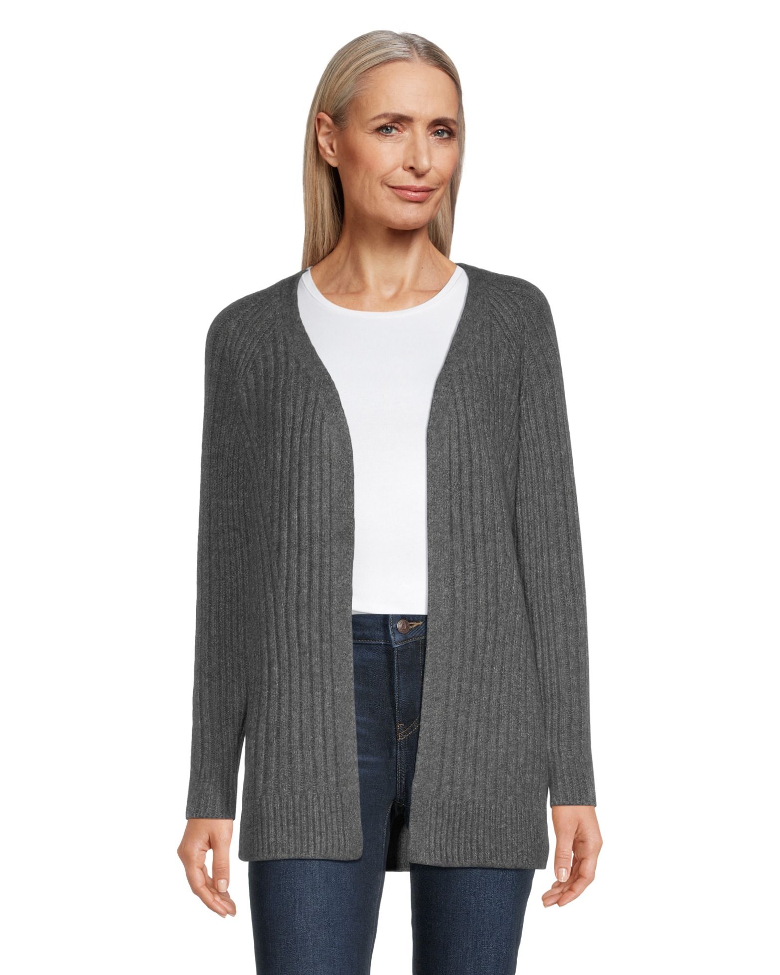 Denver Hayes Women's Luxe Relaxed Fit Ribbed Easy Open Cardigan | Marks