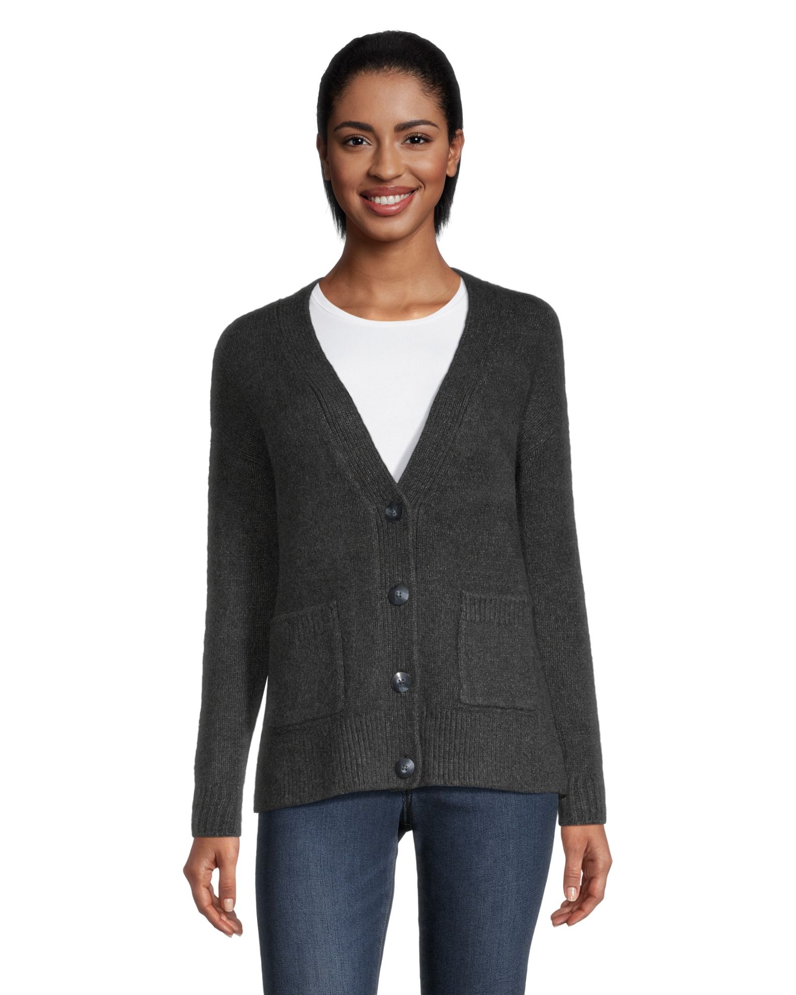 Denver Hayes Women s Luxe Supersoft Relaxed Fit Button Up Cardigan