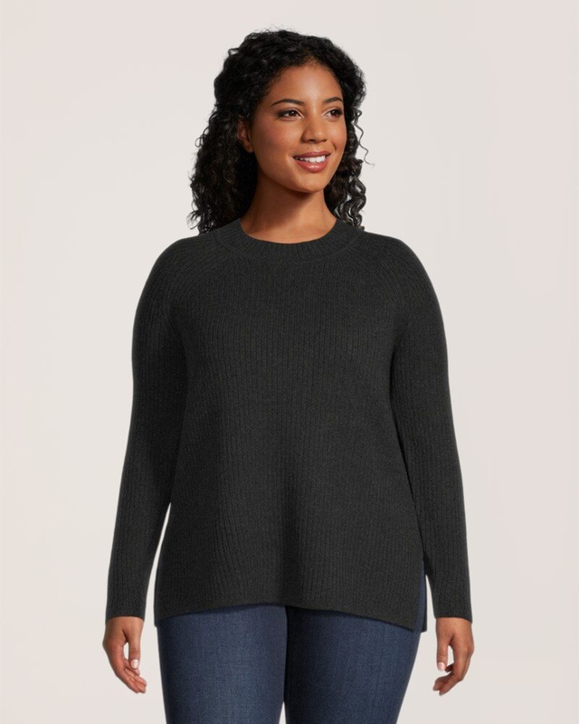 Denver Hayes Women's Semi Fitted Cozy Ribbed Crewneck Pullover Sweater