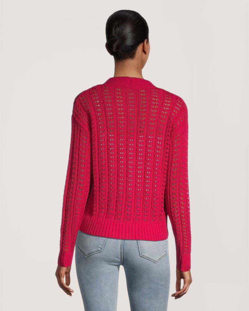 Denver Hayes Women's Semi Fitted Drop Shoulder Button Up Cardigan