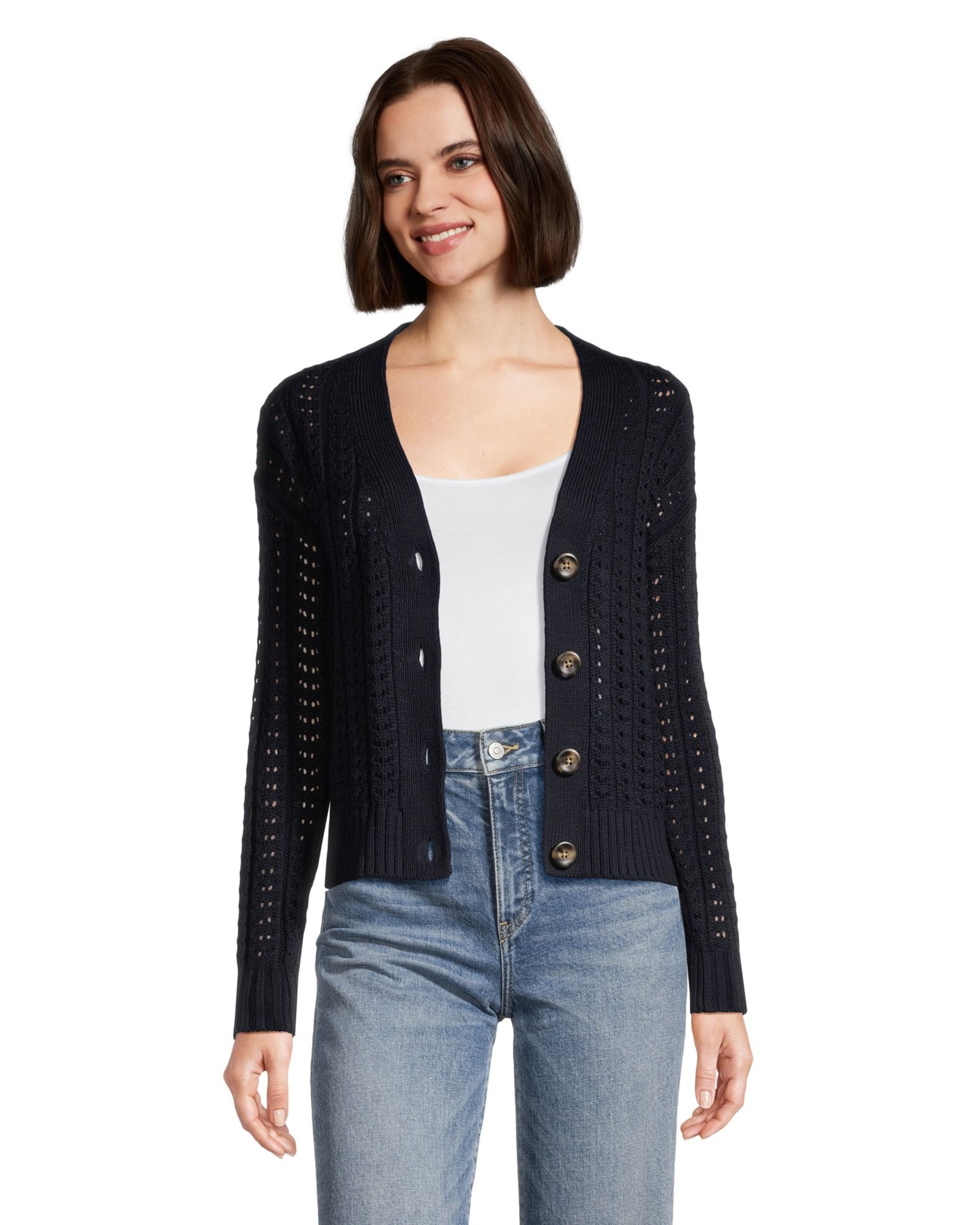 Cardigan Avec Caractéristiques Capuche Et Boutons Devant