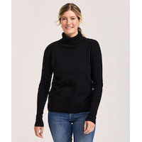 Chandail de tous les jours en coton et à col roulé pour femmes, Denver Hayes Front_Flat