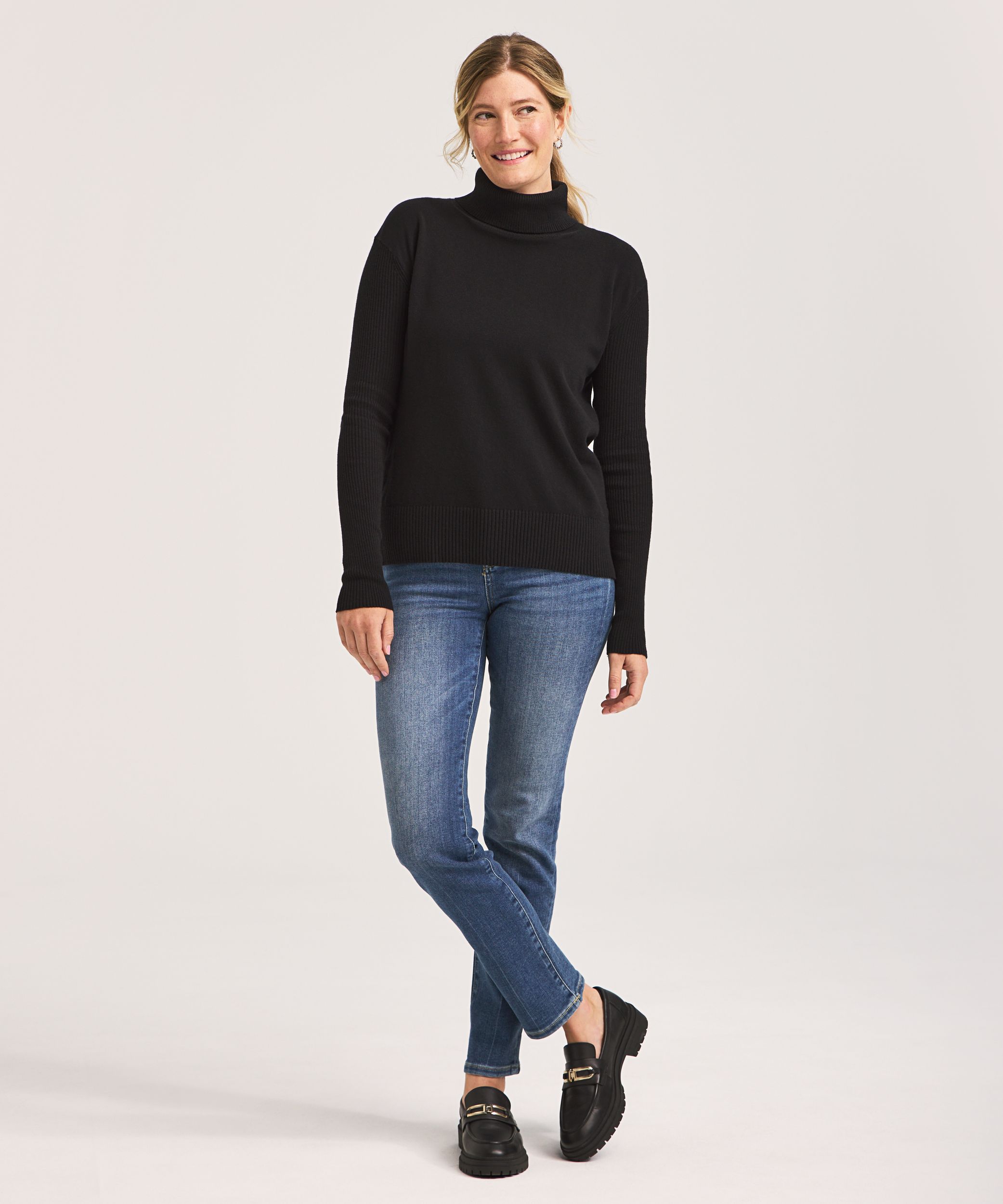 Chandail de tous les jours en coton et à col roulé pour femmes, Denver Hayes